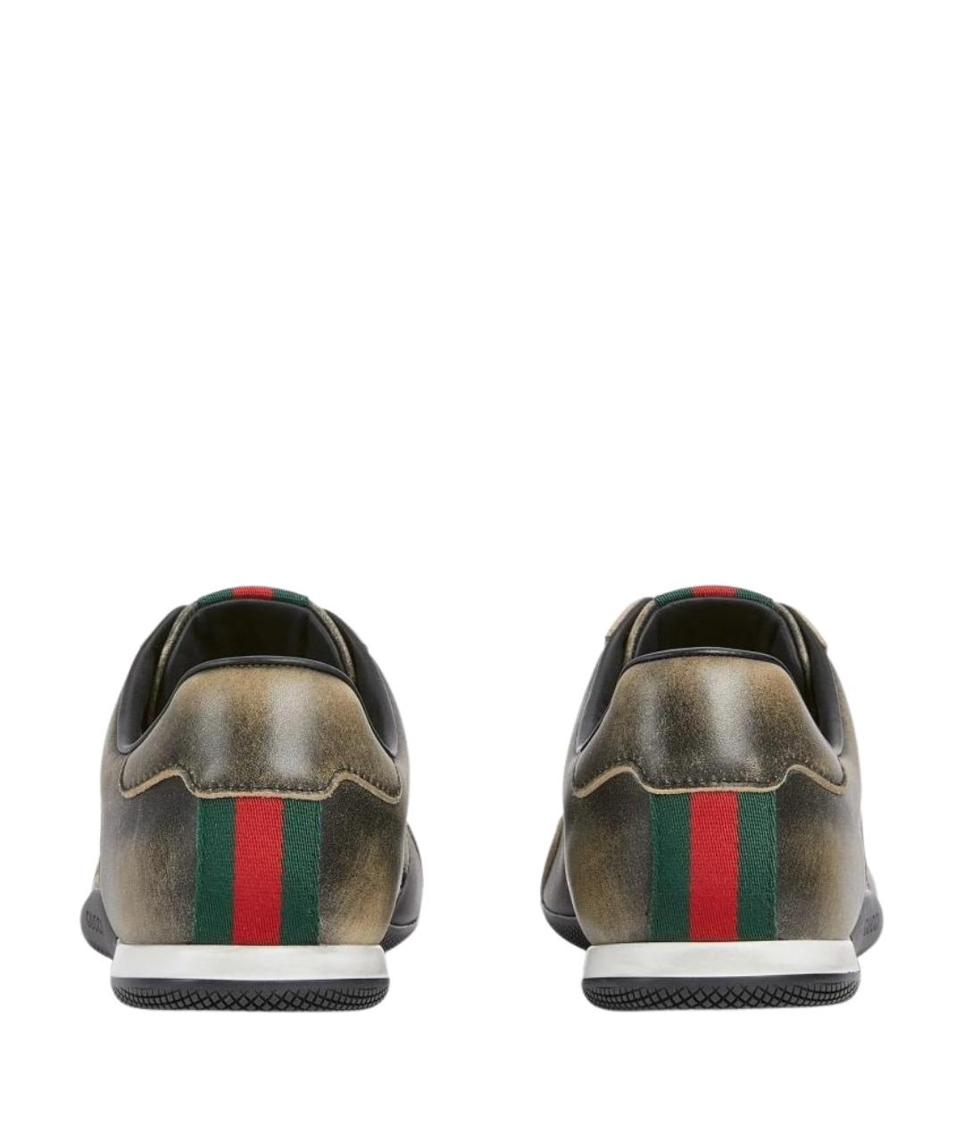 GUCCI Черные кожаные кроссовки, фото 3