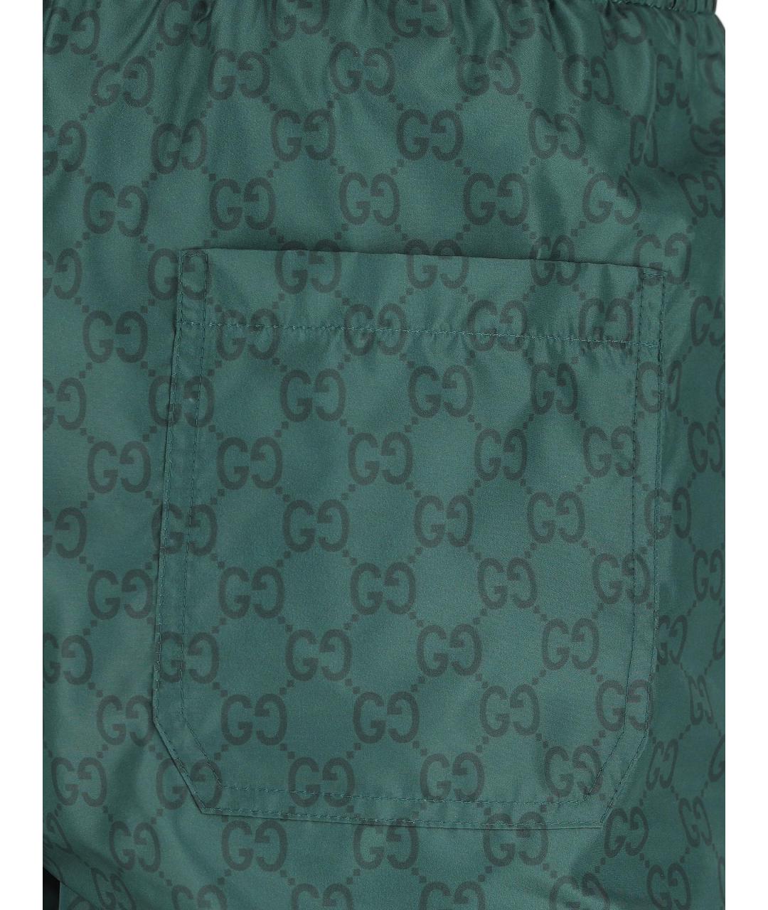 GUCCI Зеленые полиамидовые шорты, фото 3