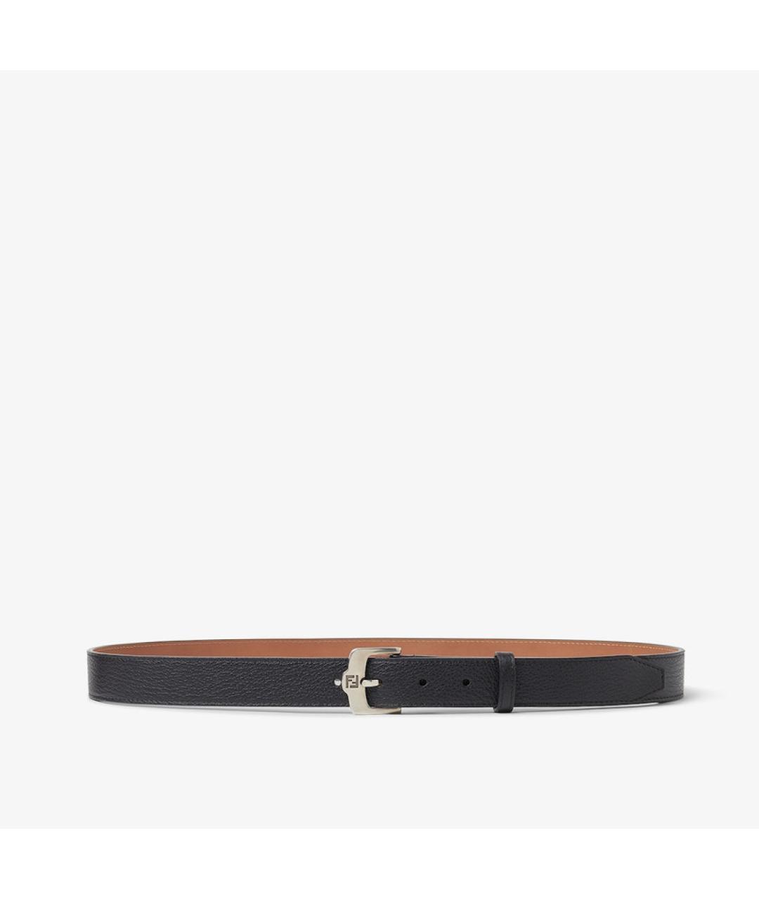 FENDI Черный кожаный ремень, фото 3