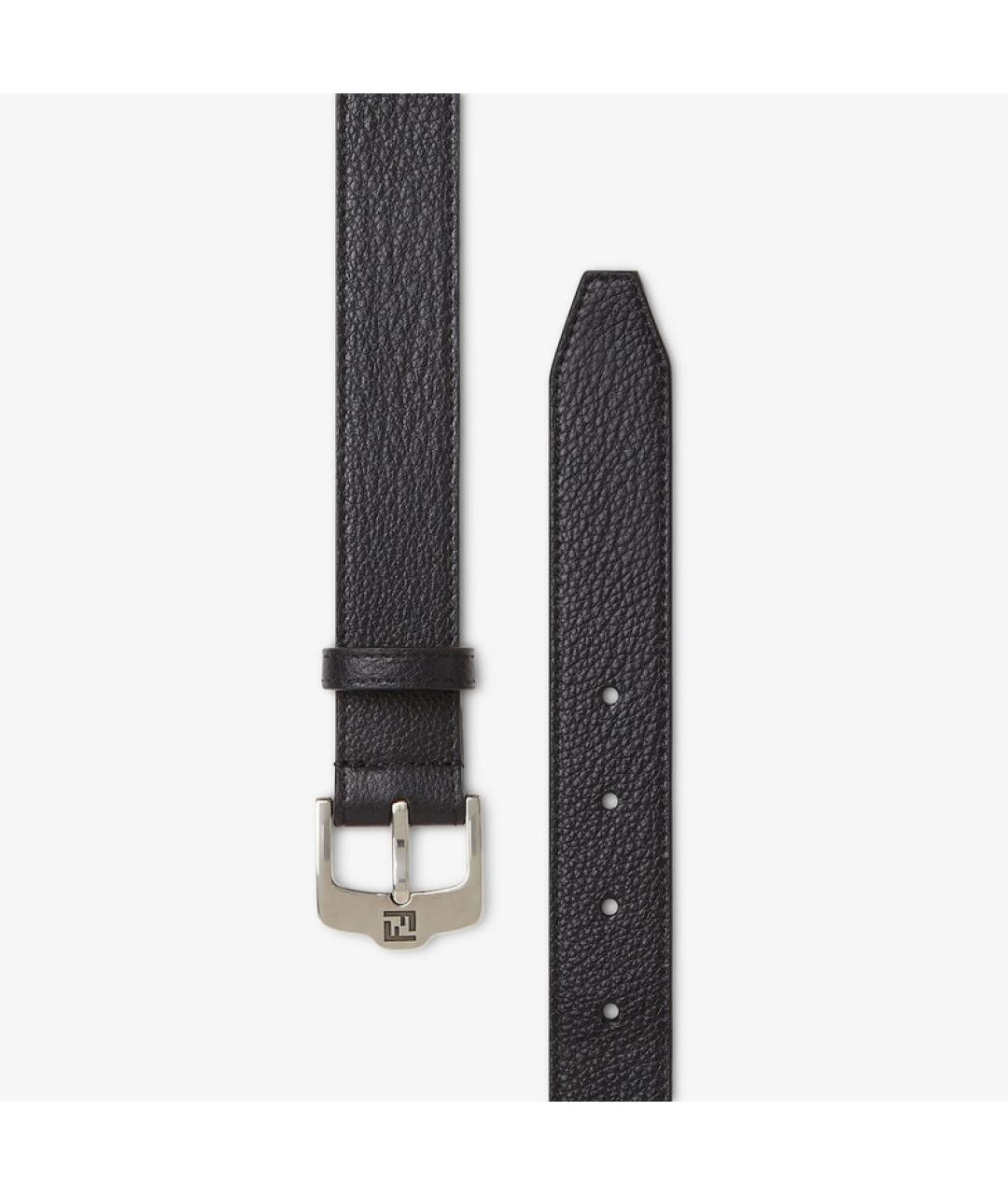 FENDI Черный кожаный ремень, фото 2