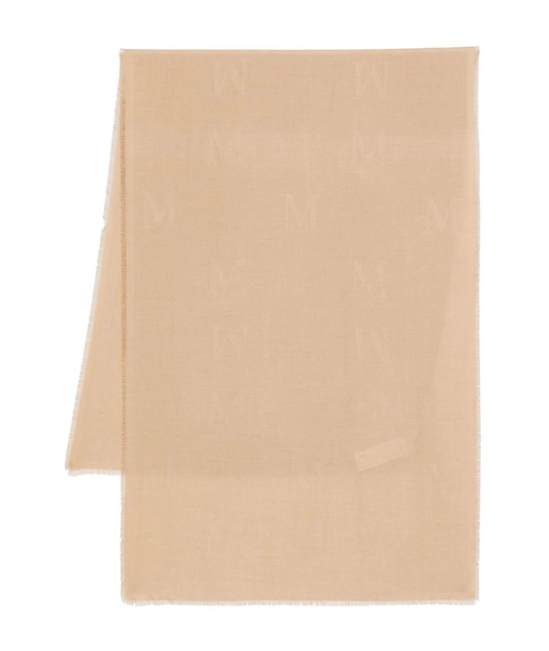 MAX MARA Бежевый шерстяной шарф, фото 1