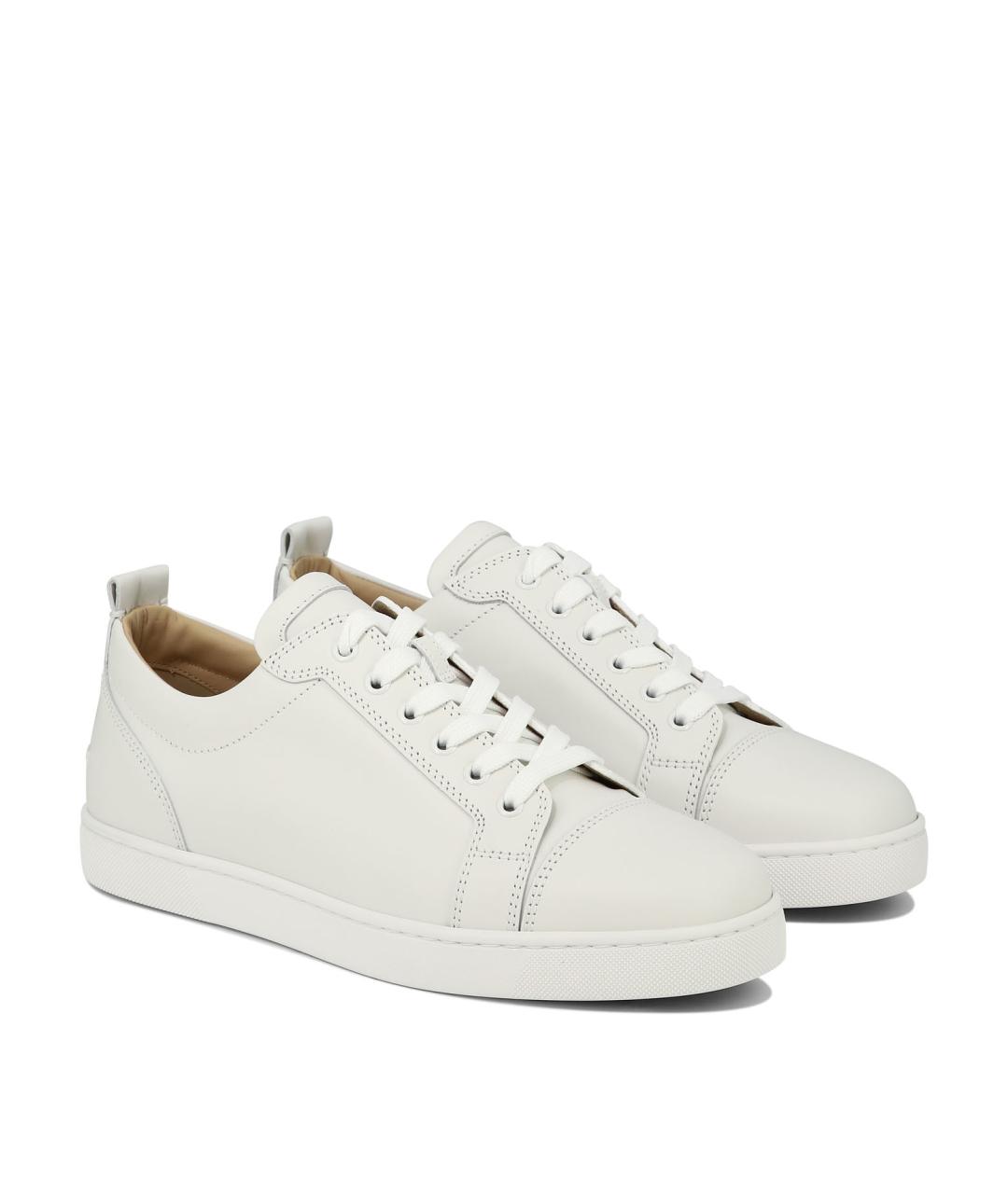 CHRISTIAN LOUBOUTIN Белые кожаные низкие кроссовки / кеды, фото 5