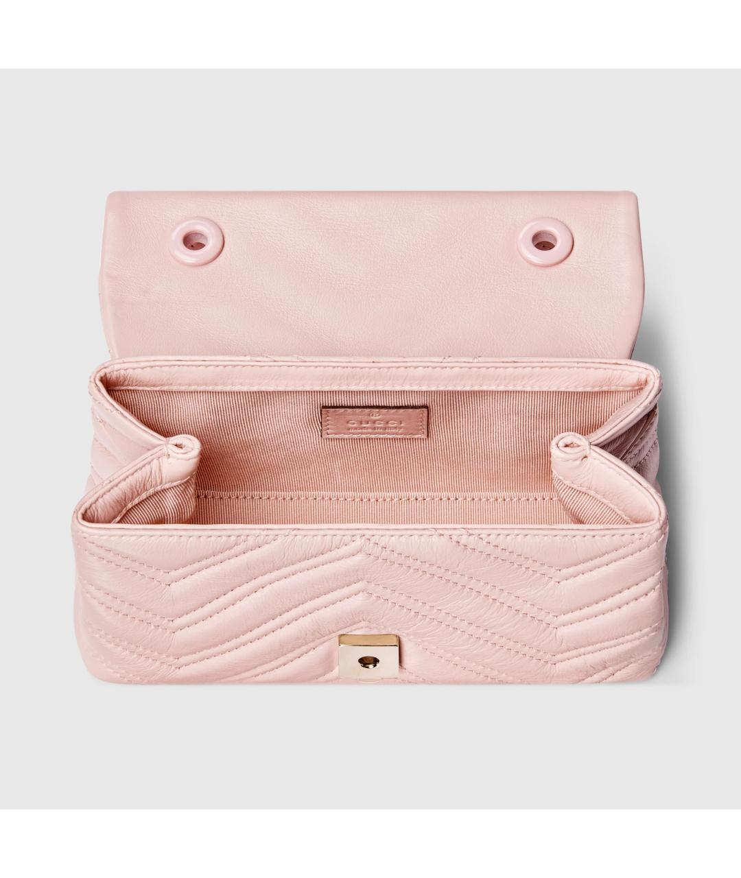 GUCCI Розовая кожаная сумка через плечо, фото 2