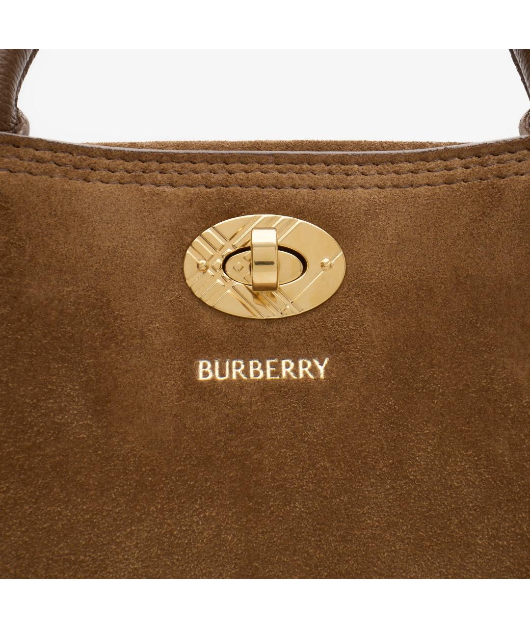 BURBERRY Коричневая замшевая сумка тоут, фото 3