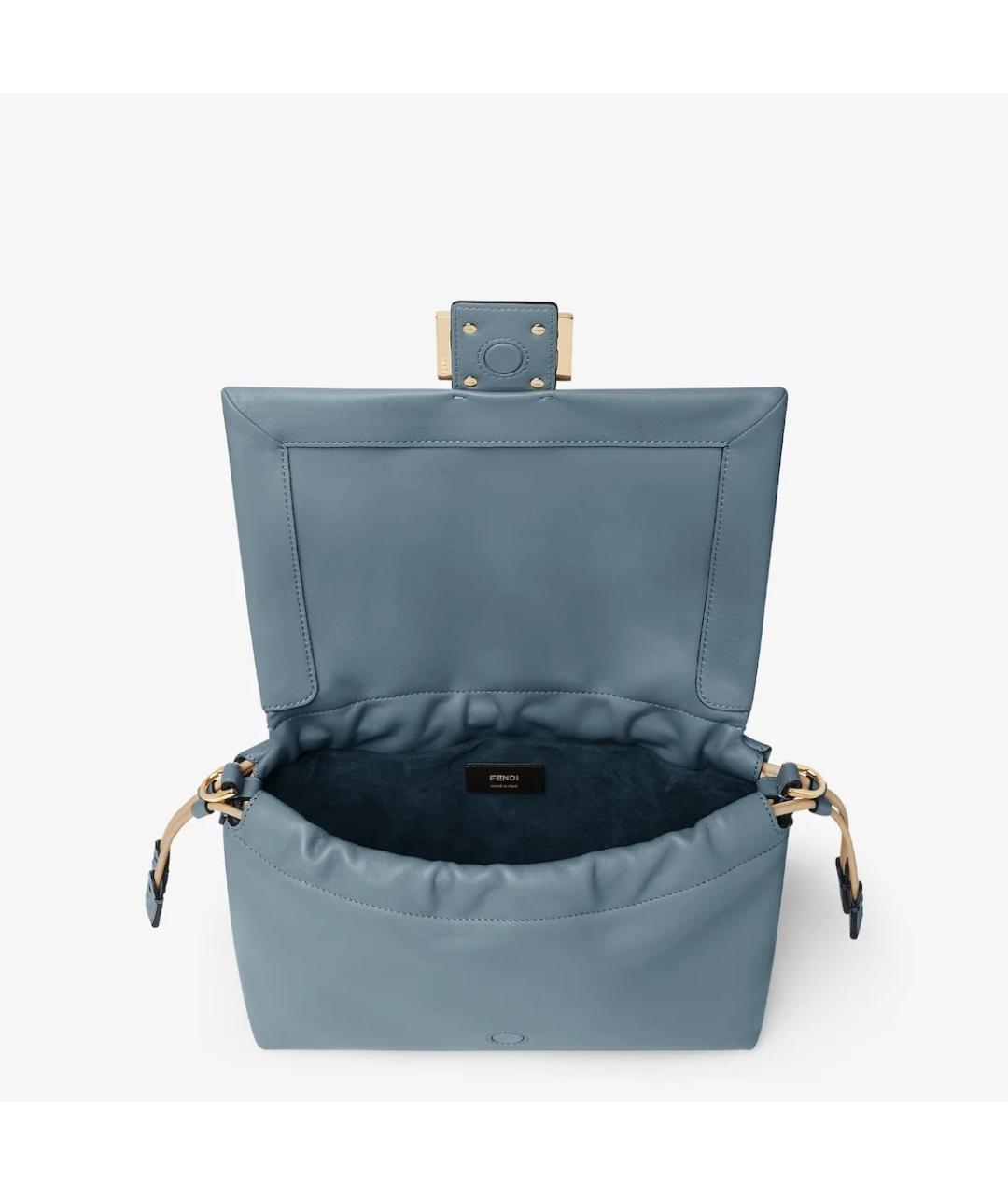 FENDI Голубая кожаная сумка через плечо, фото 4