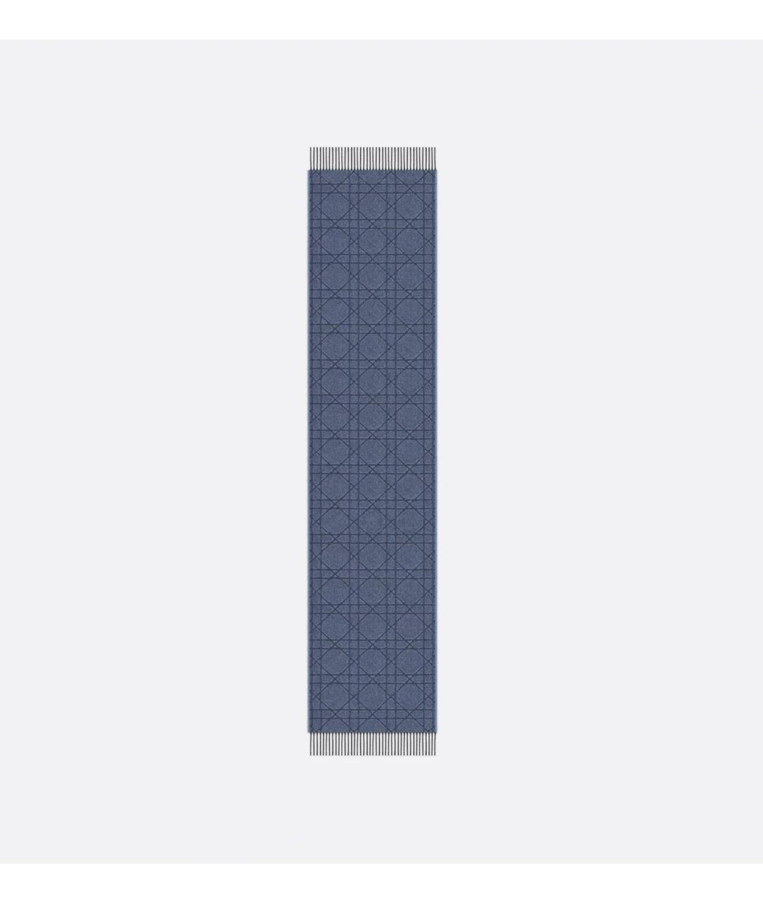 CHRISTIAN DIOR Синий кашемировый шарф, фото 2