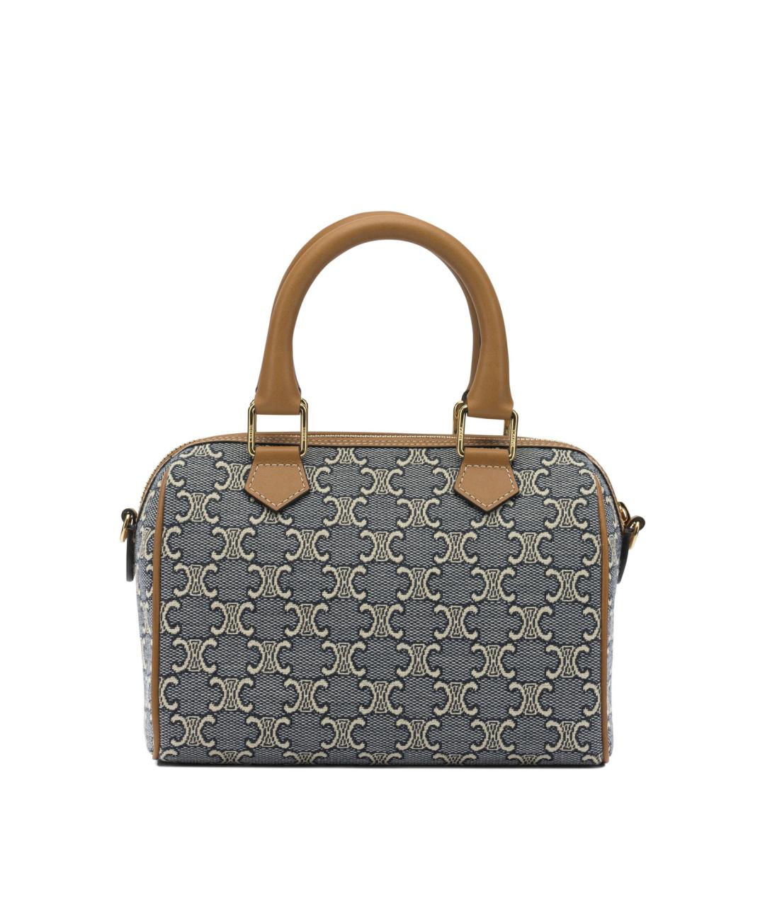 CELINE Синяя хлопковая сумка с короткими ручками, фото 4