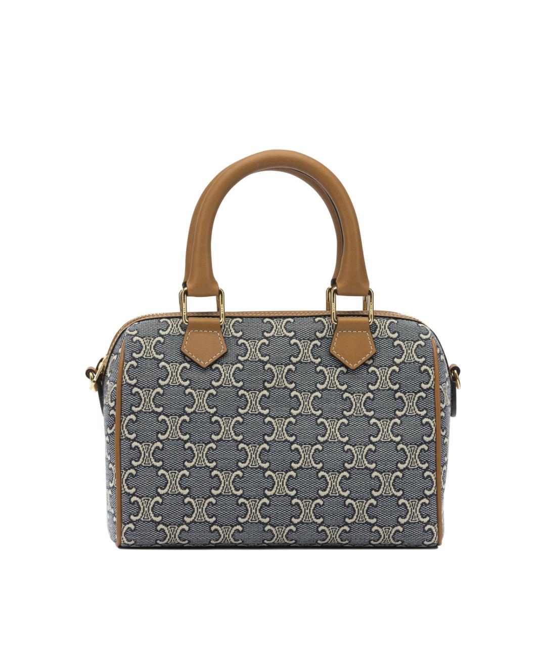 CELINE Синяя хлопковая сумка с короткими ручками, фото 1