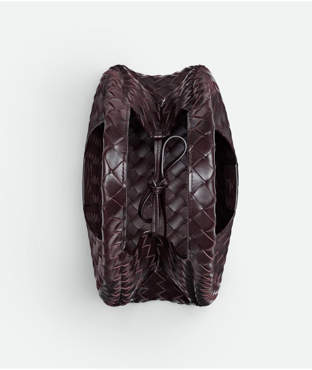 BOTTEGA VENETA Бордовая кожаная сумка с короткими ручками, фото 2