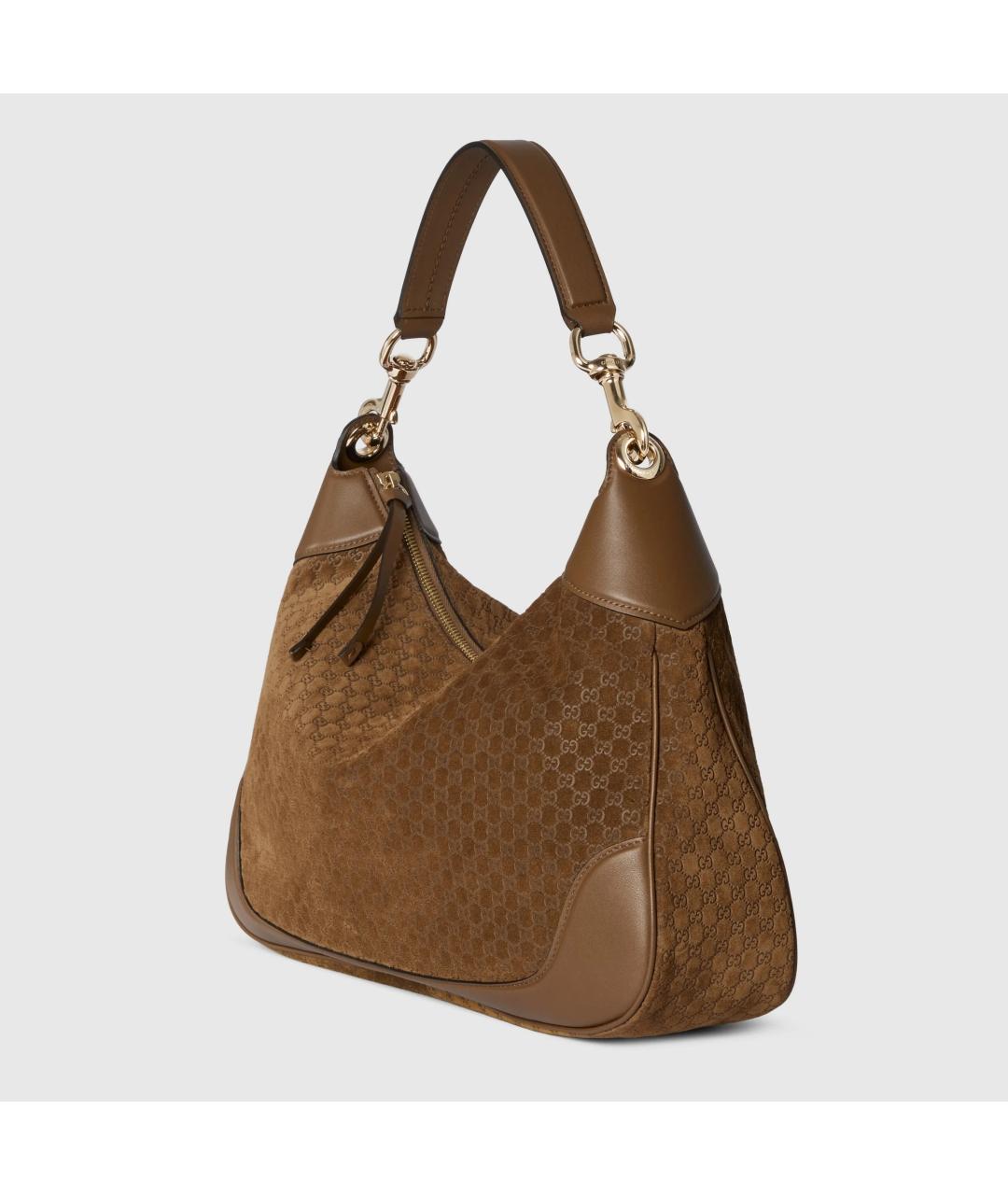 GUCCI Коричневая замшевая сумка через плечо, фото 2