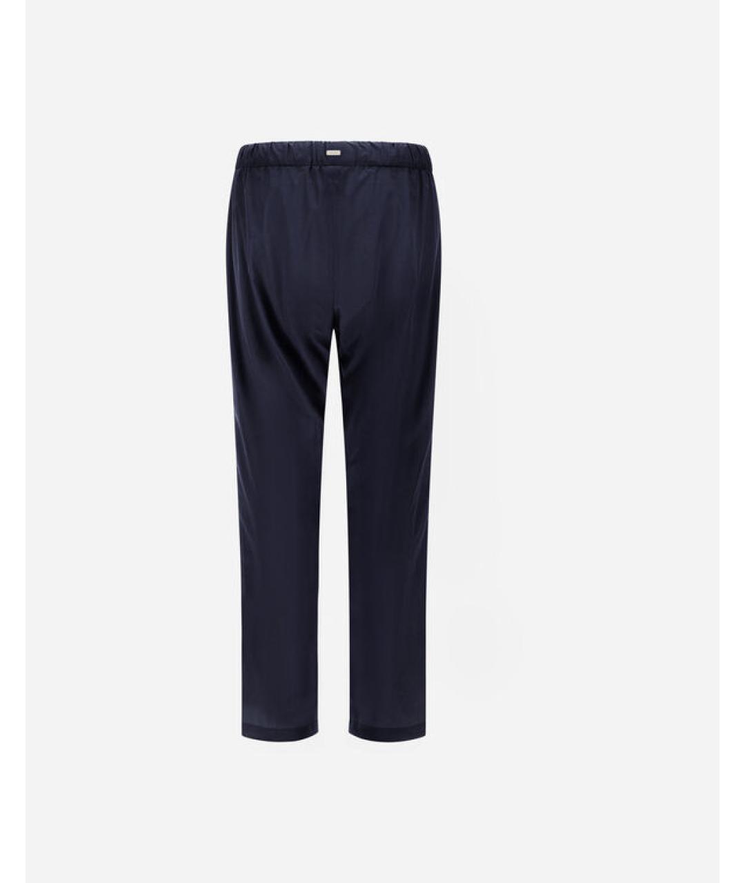 HERNO Синие полиамидовые прямые брюки, фото 3