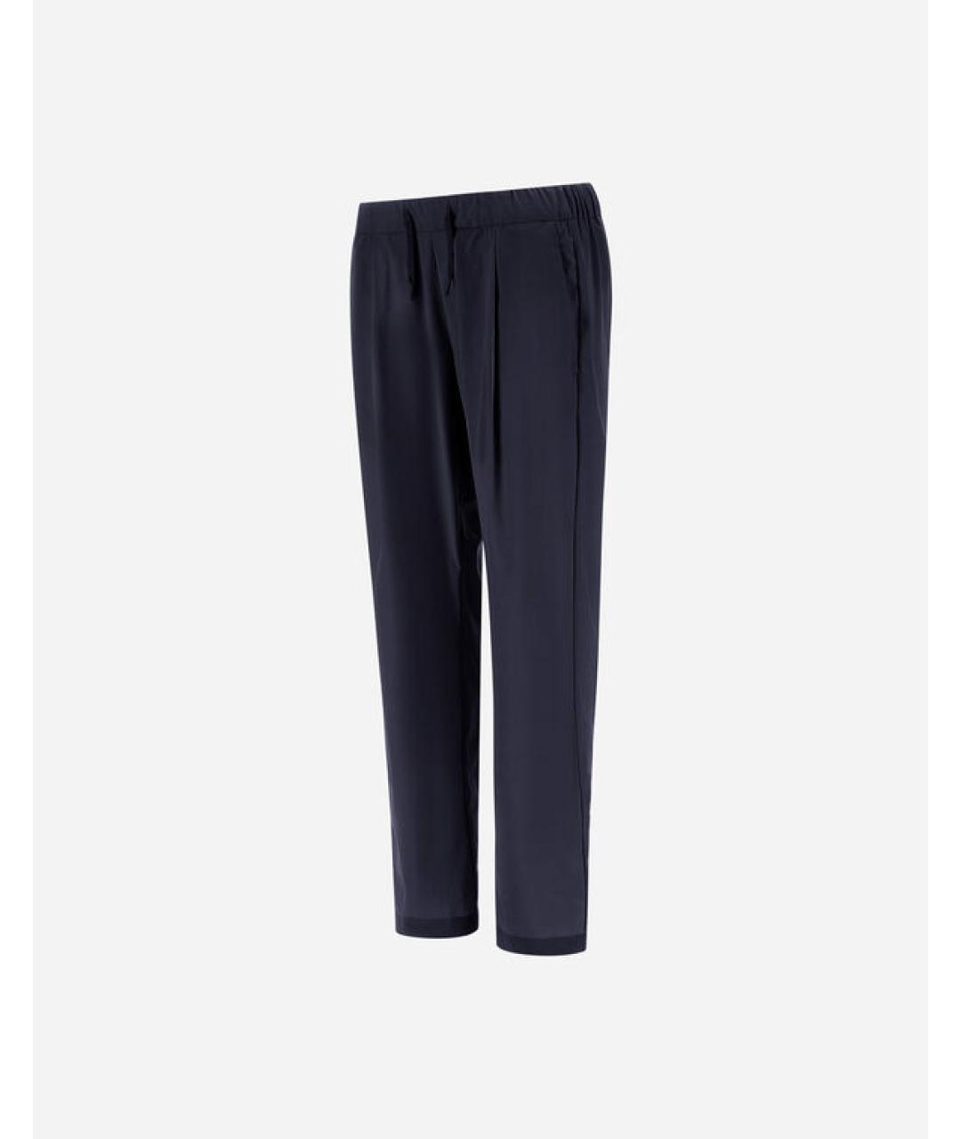 HERNO Синие полиамидовые прямые брюки, фото 2