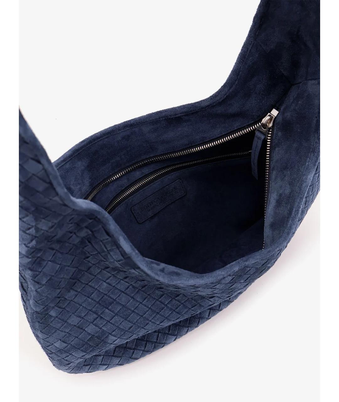 BOTTEGA VENETA Синяя кожаная сумка на плечо, фото 4