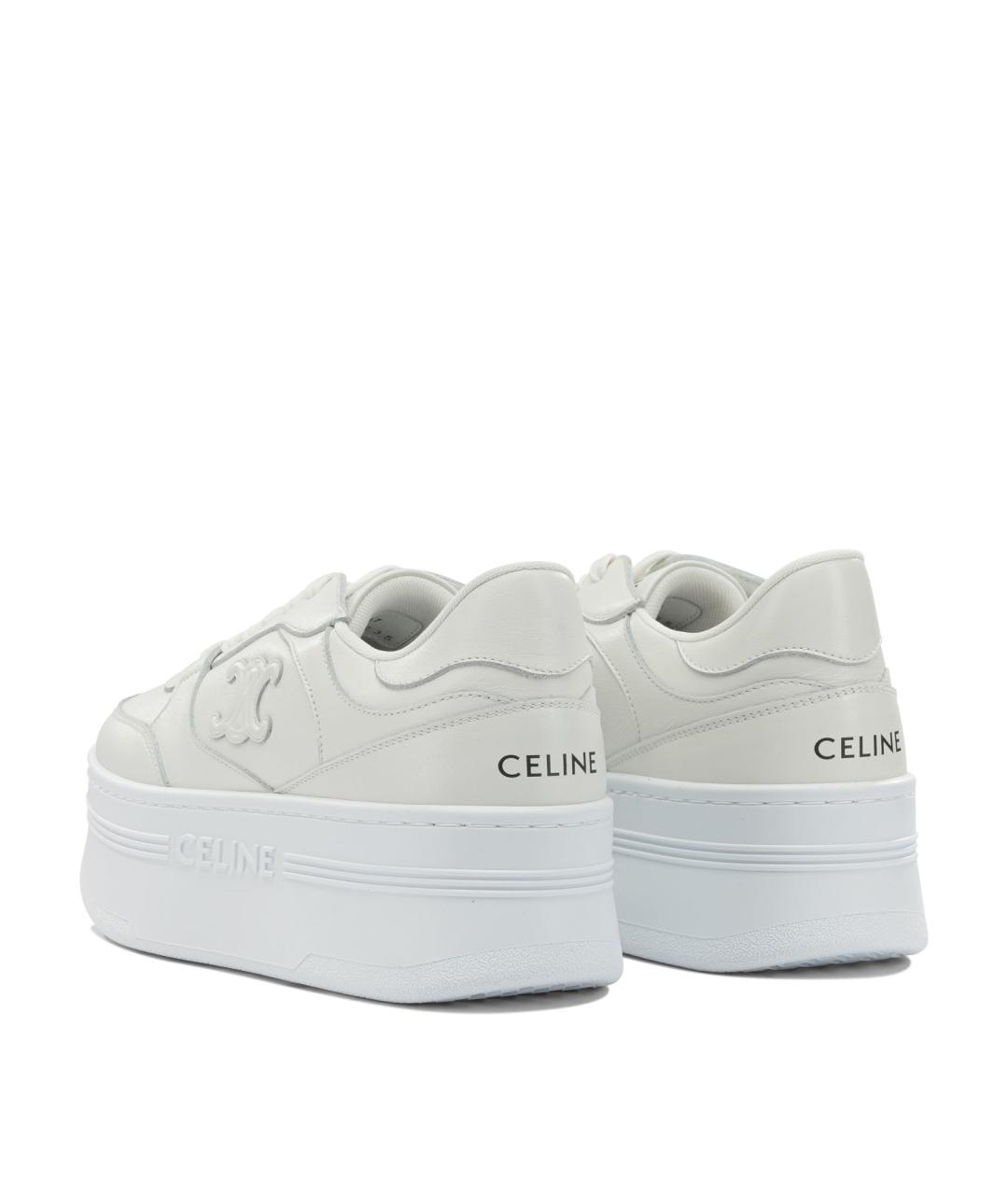 CELINE Белые кожаные кроссовки, фото 4