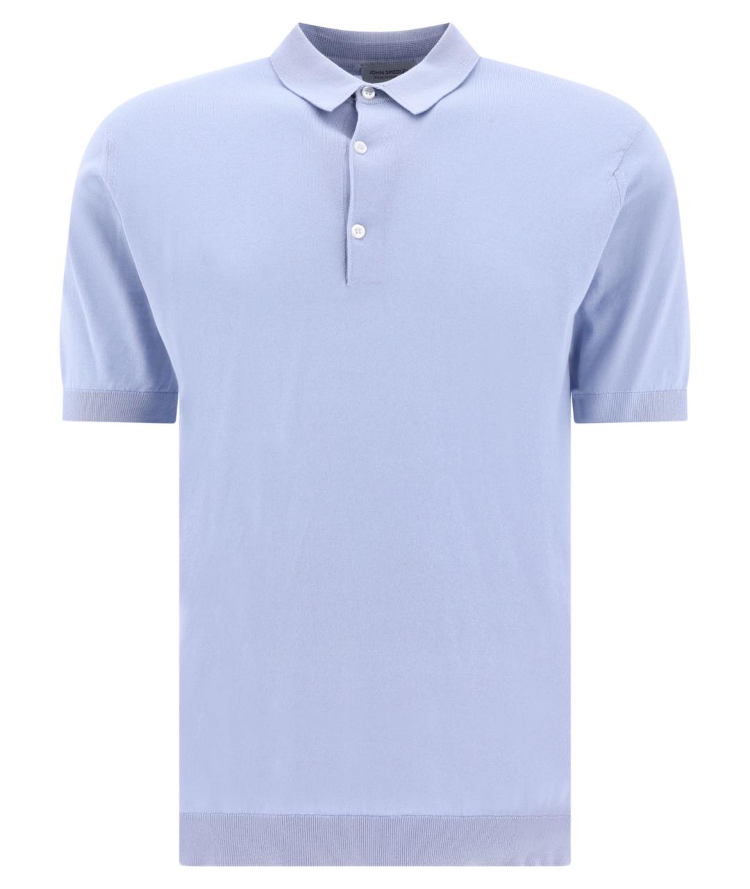 JOHN SMEDLEY Голубое хлопковое поло с коротким рукавом, фото 1