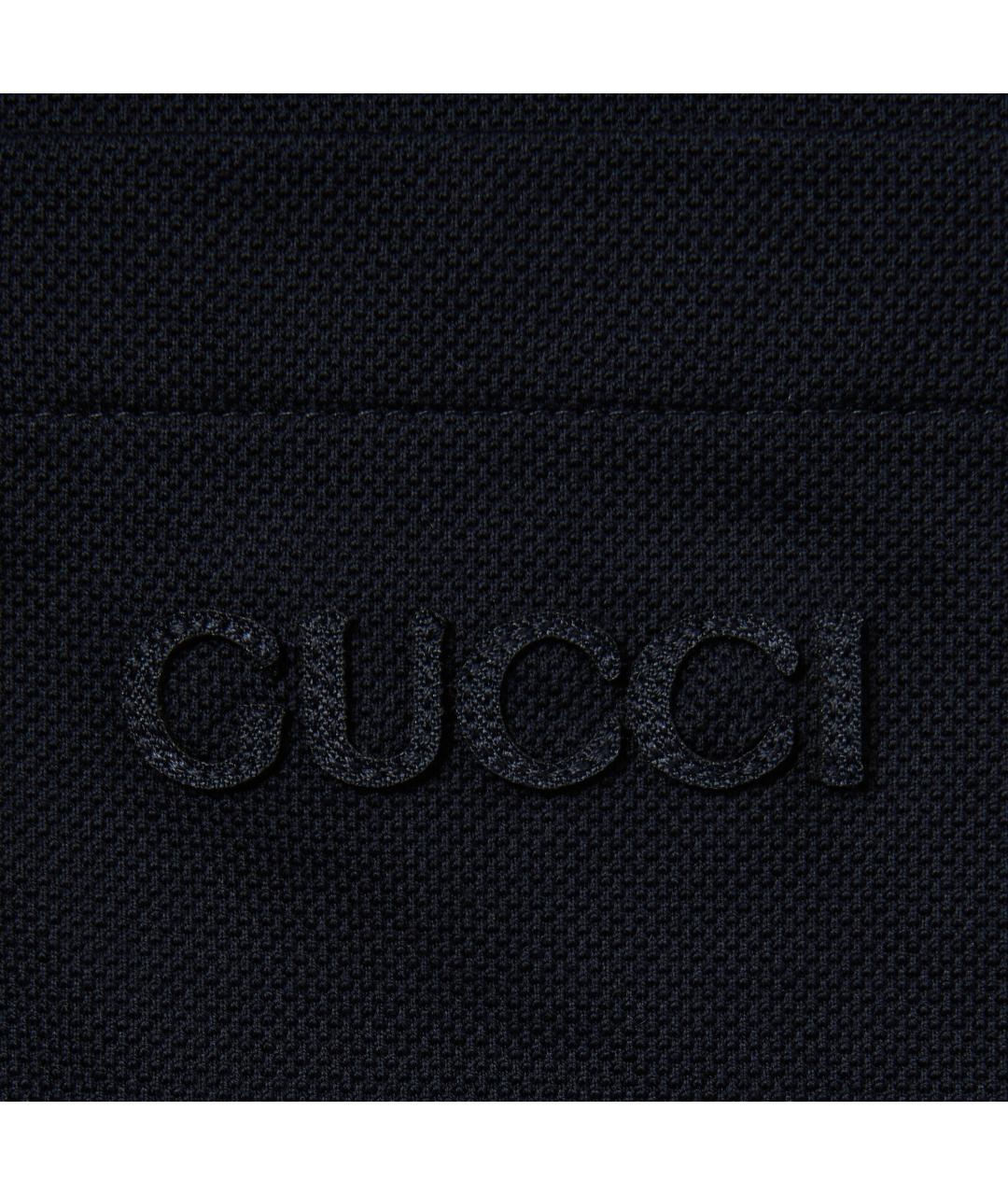 GUCCI Синее хлопковое поло с коротким рукавом, фото 2