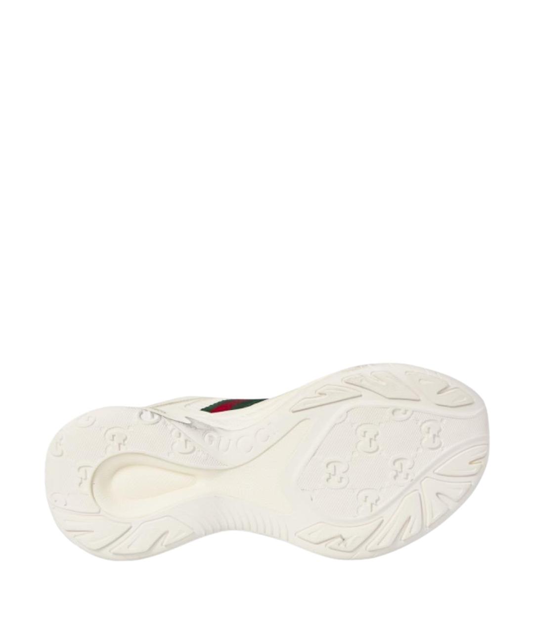 GUCCI Белые кожаные кроссовки, фото 4