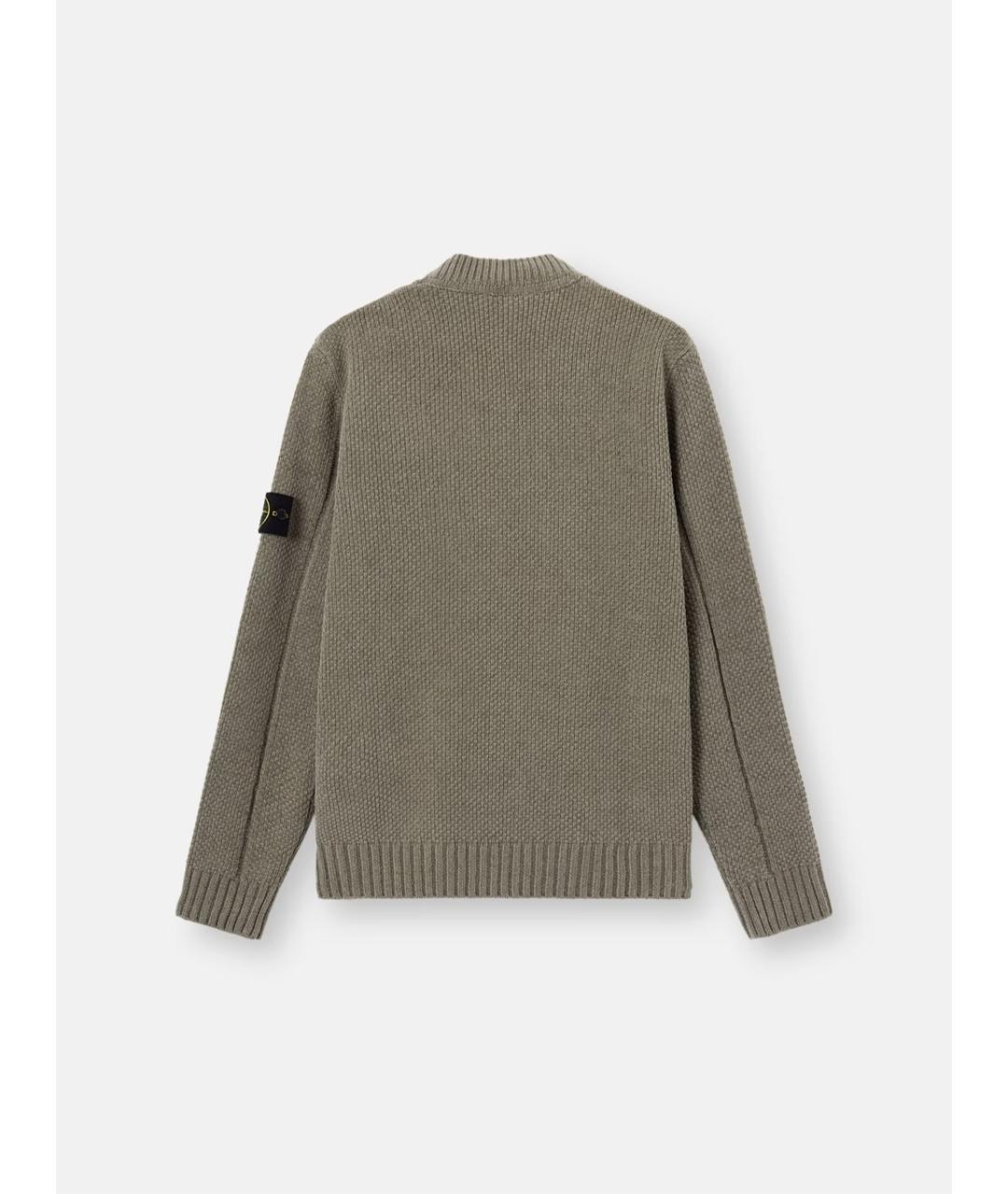 STONE ISLAND Зеленый хлопковый джемпер / свитер, фото 2