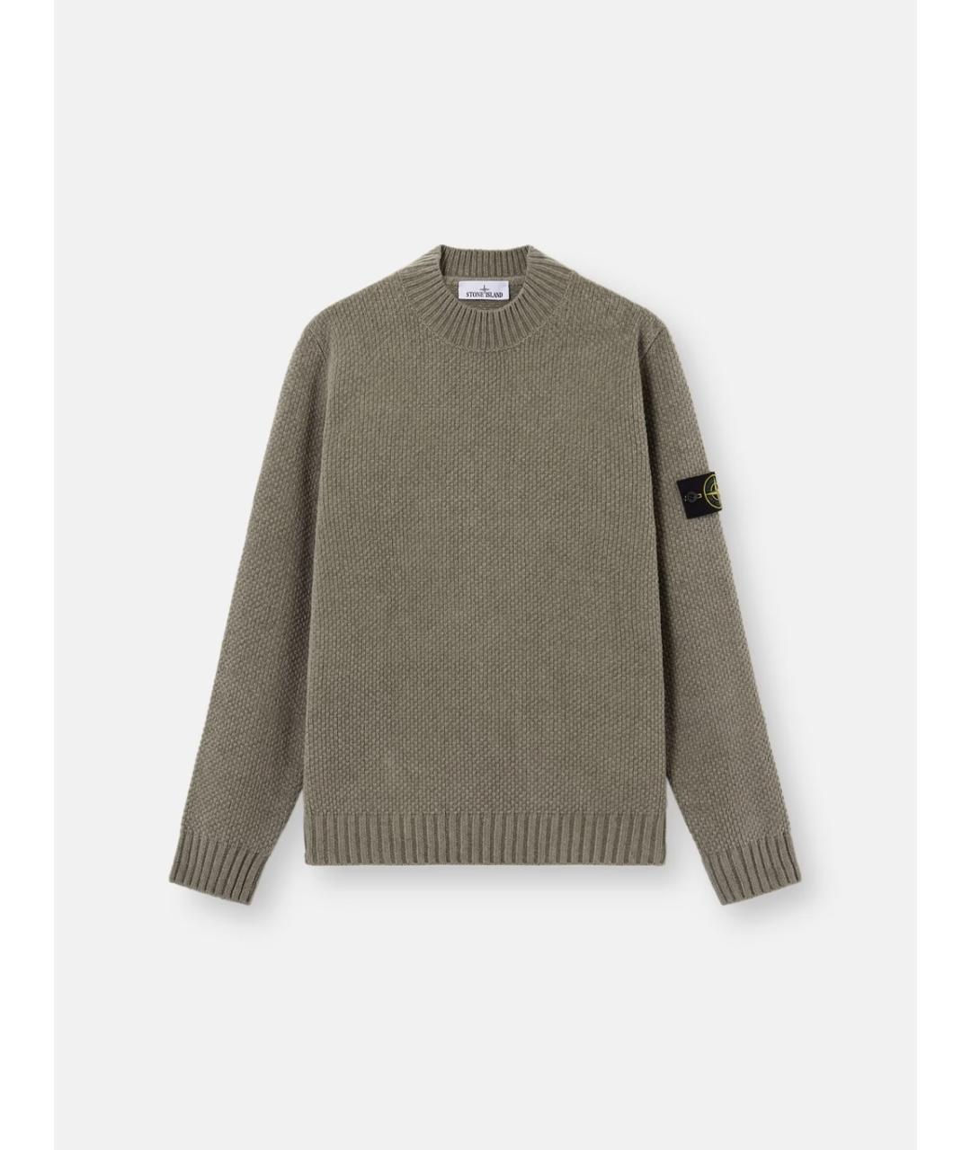 STONE ISLAND Зеленый хлопковый джемпер / свитер, фото 3