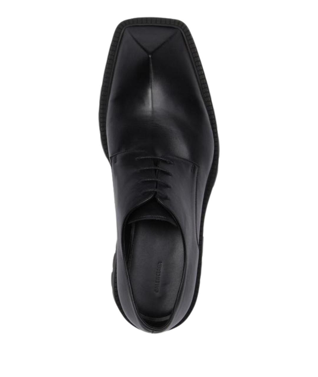 BALENCIAGA Черные кожаные низкие ботинки, фото 2