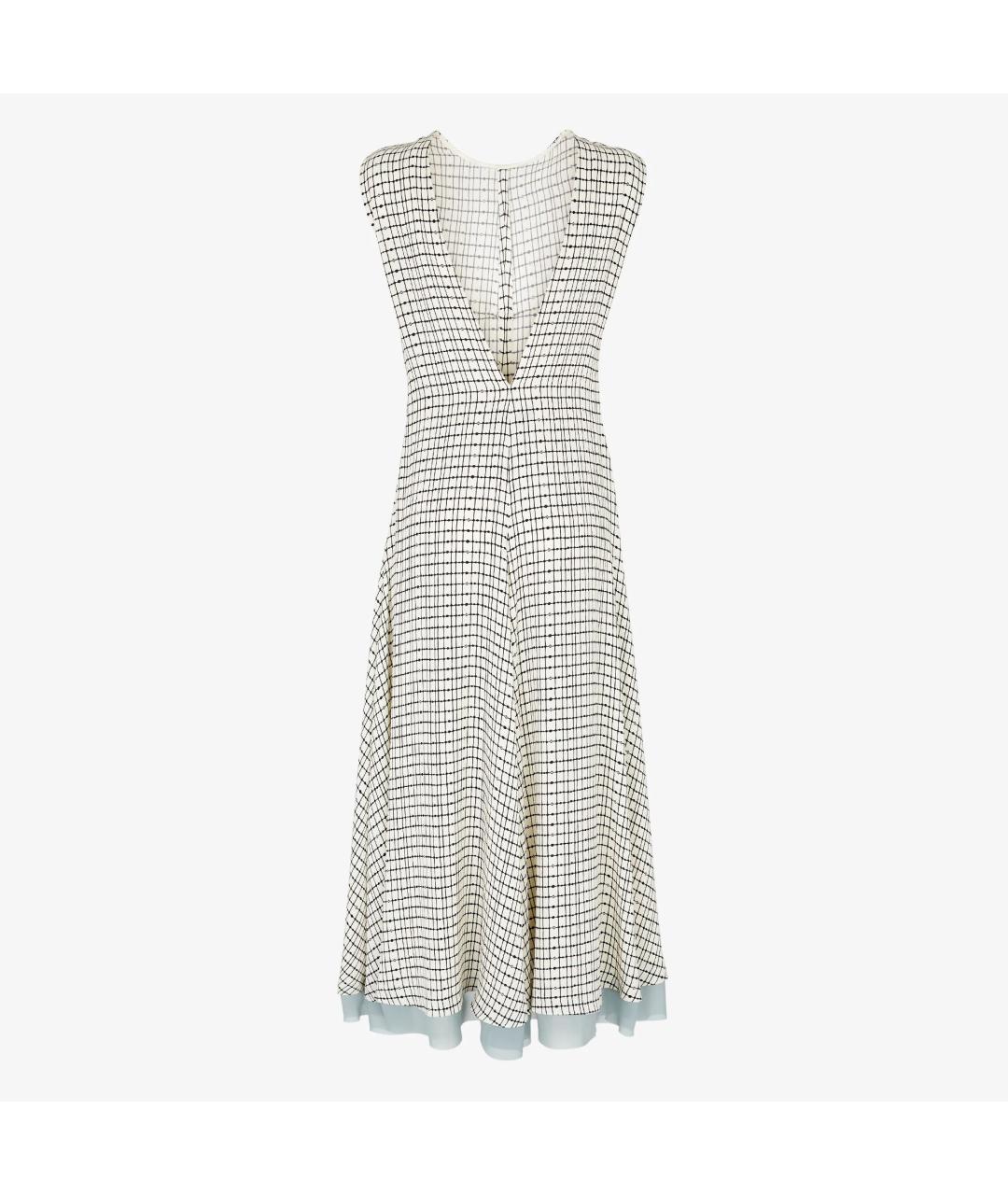 FENDI Белое шелковое повседневное платье, фото 2