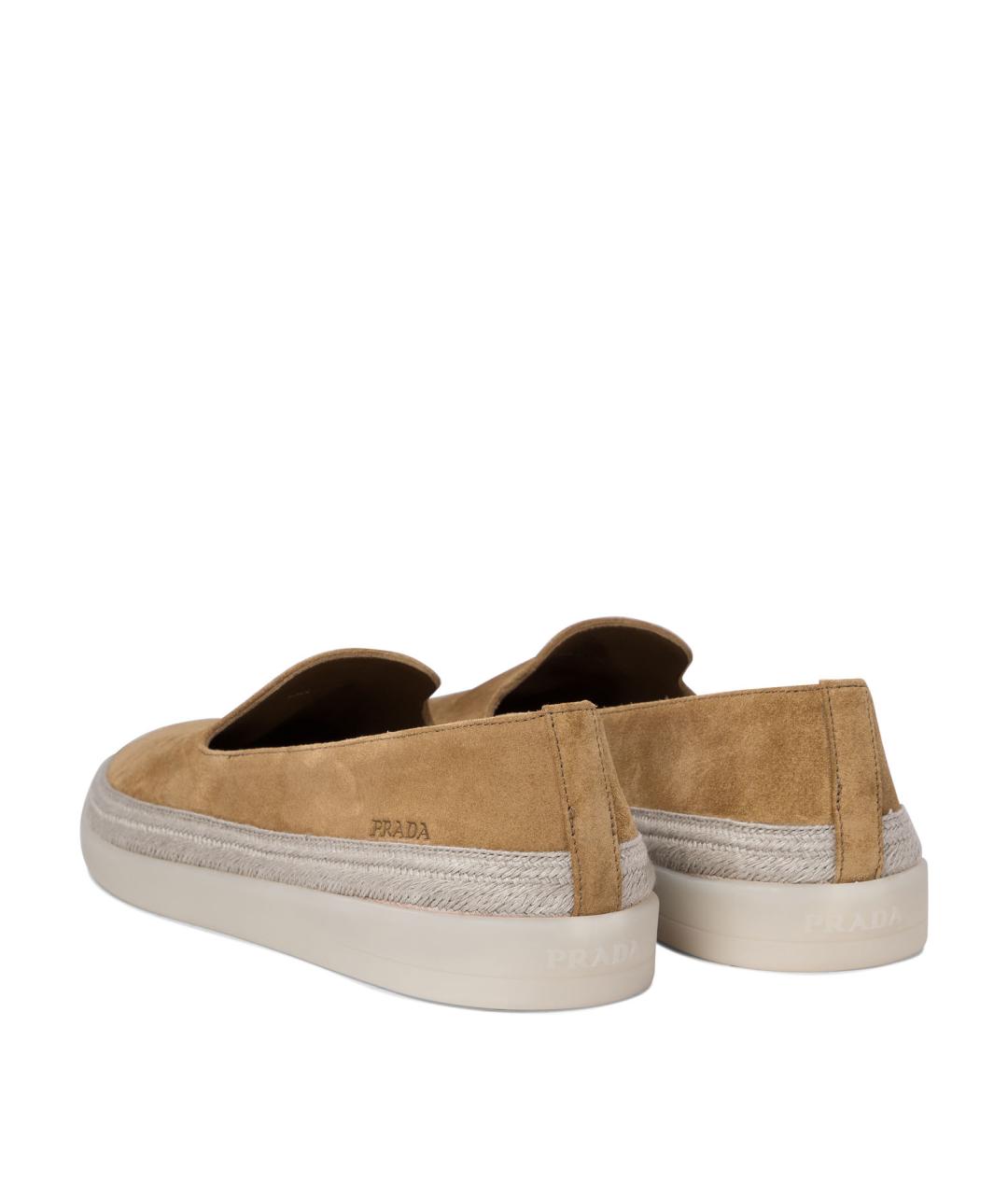 PRADA Бежевые замшевые лоферы, фото 4