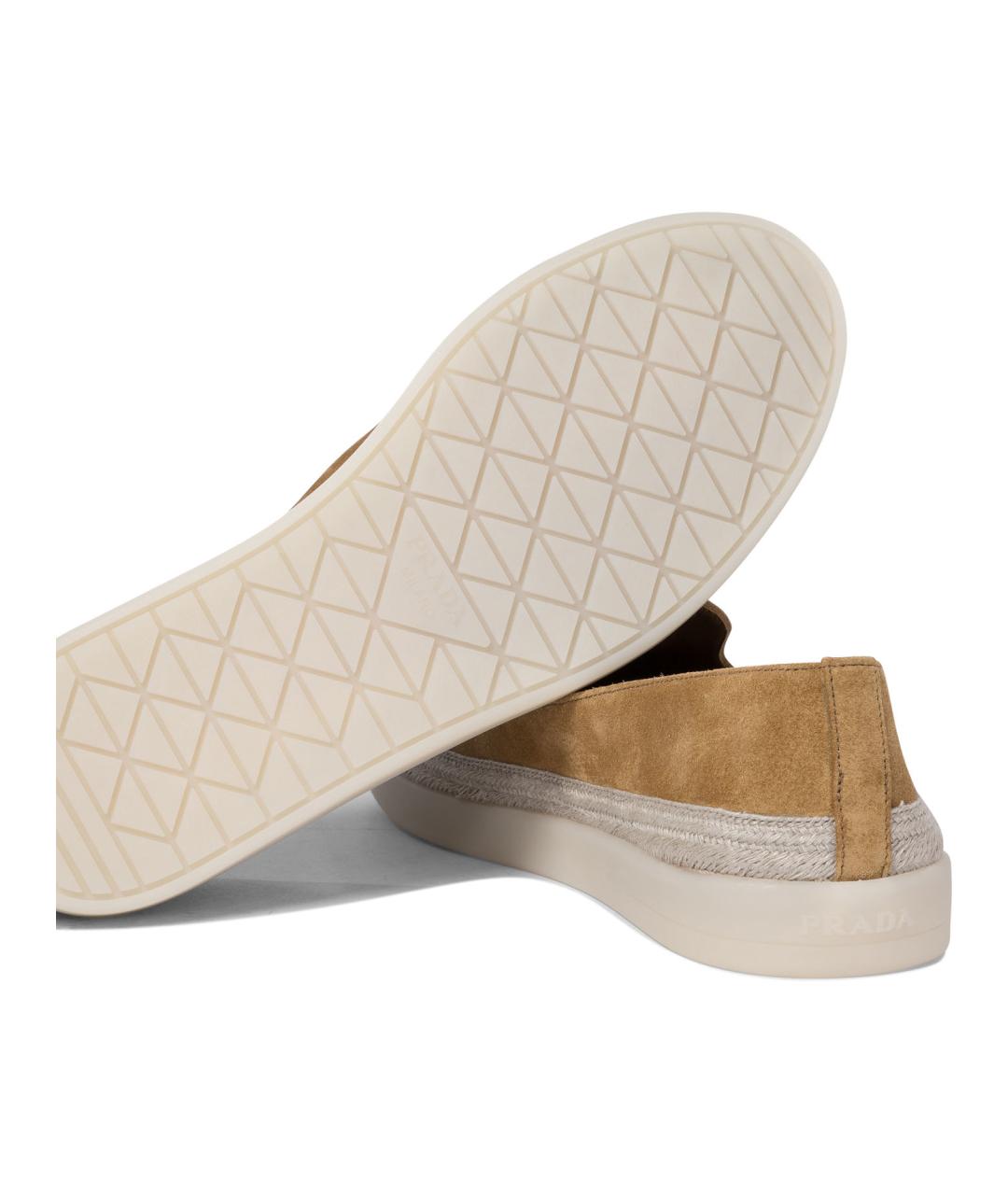 PRADA Бежевые замшевые лоферы, фото 5