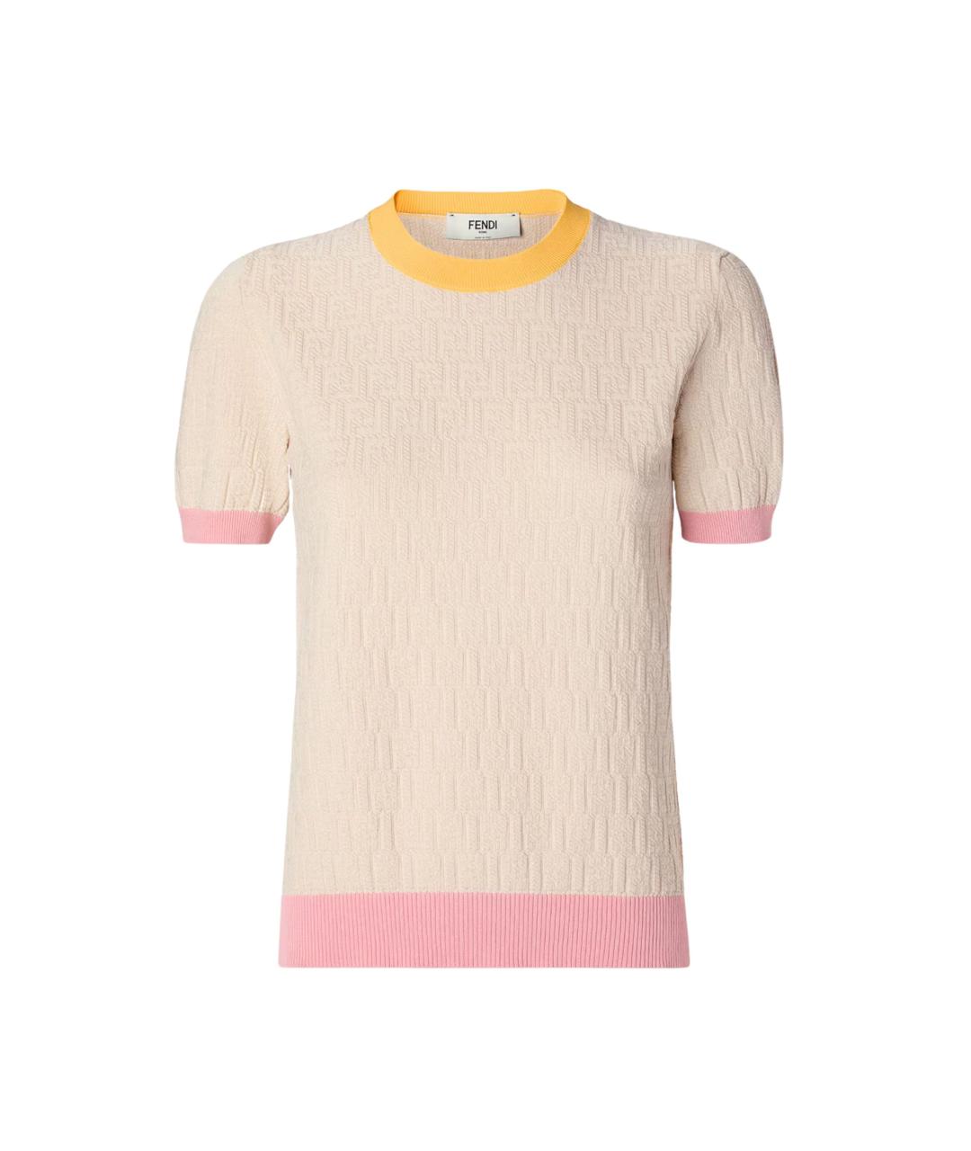 FENDI Бежевый хлопковый джемпер / свитер, фото 1