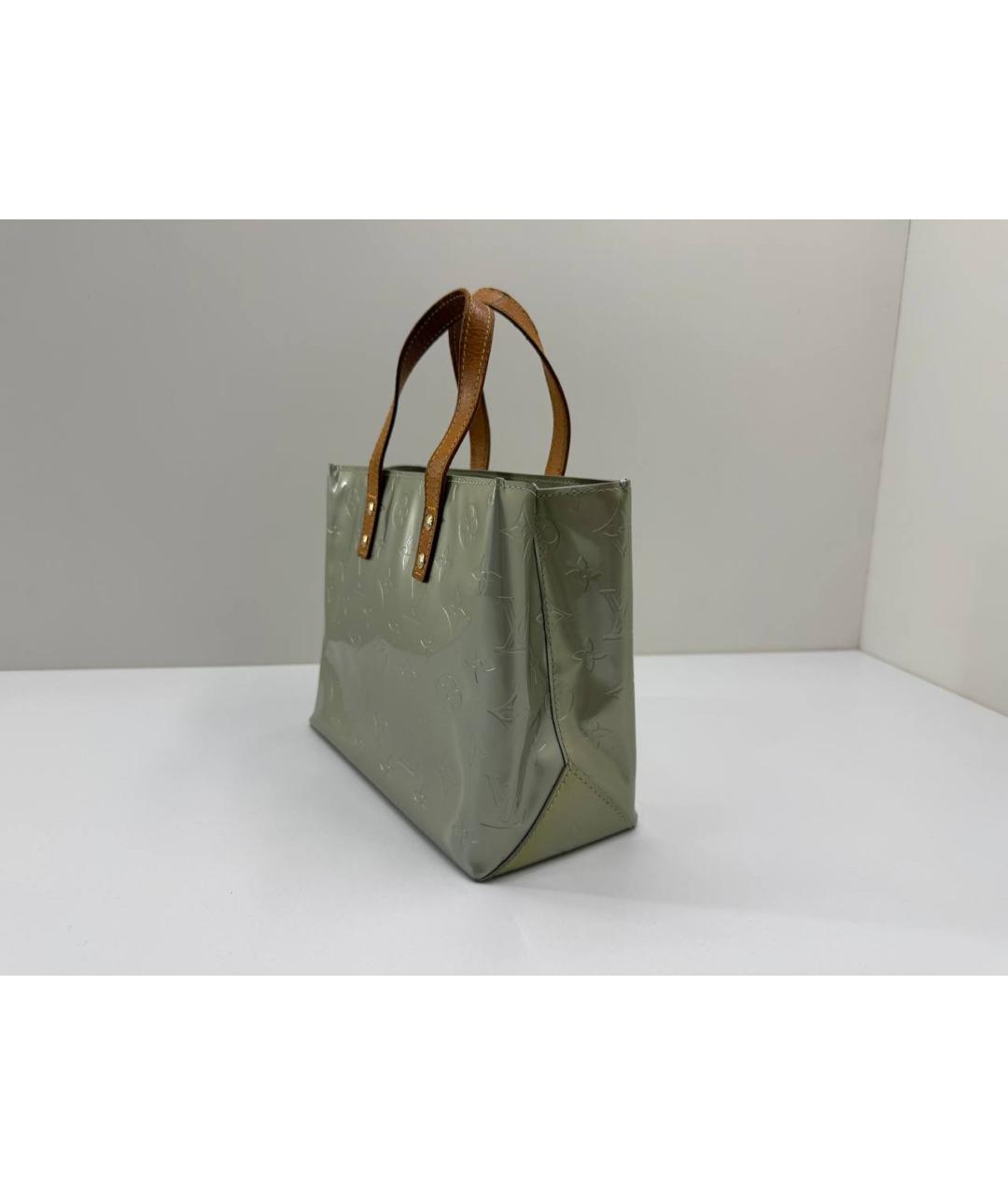LOUIS VUITTON Зеленая сумка с короткими ручками из лакированной кожи, фото 4
