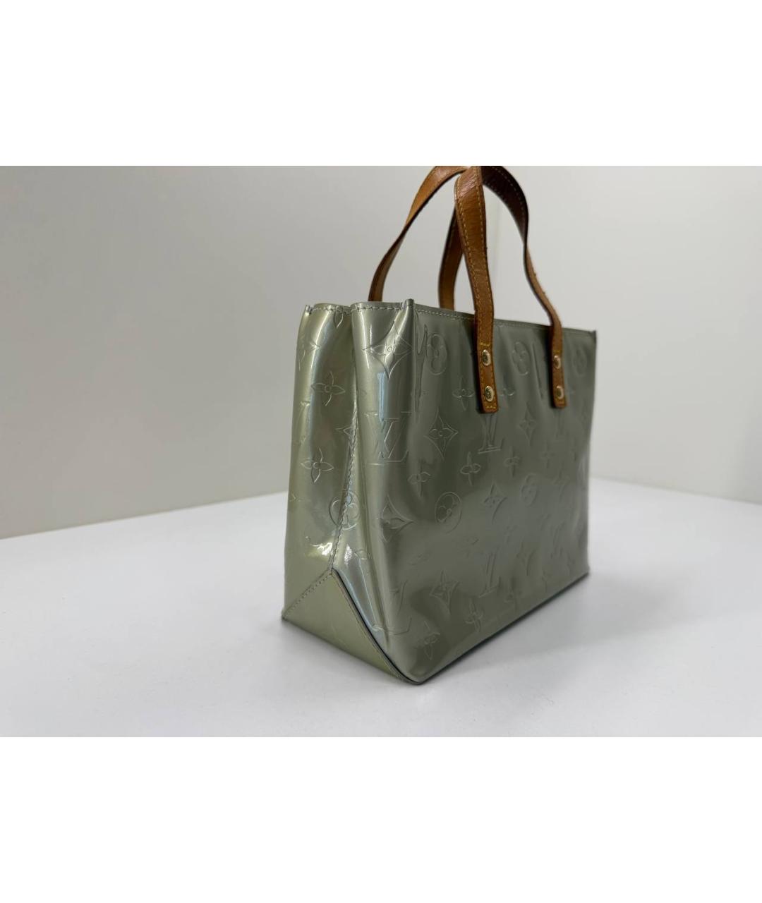 LOUIS VUITTON Зеленая сумка с короткими ручками из лакированной кожи, фото 3