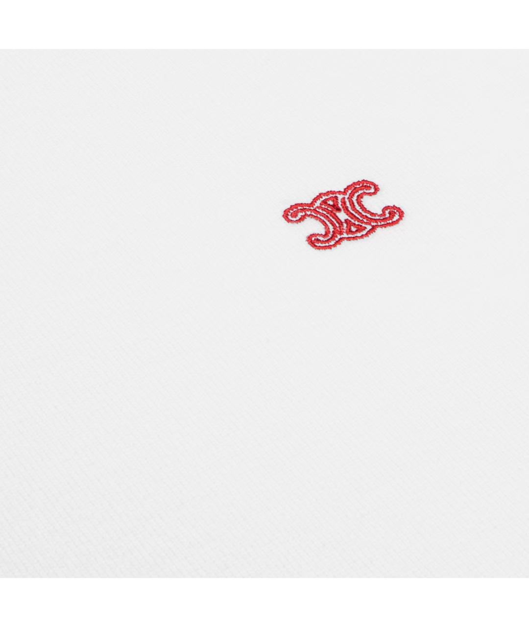 CELINE Белая хлопковая футболка, фото 4