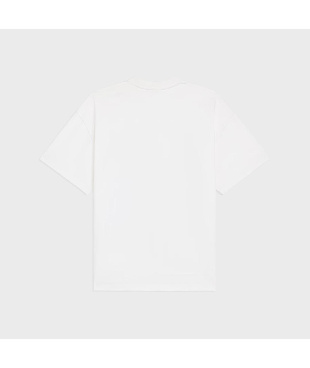 CELINE Белая хлопковая футболка, фото 2