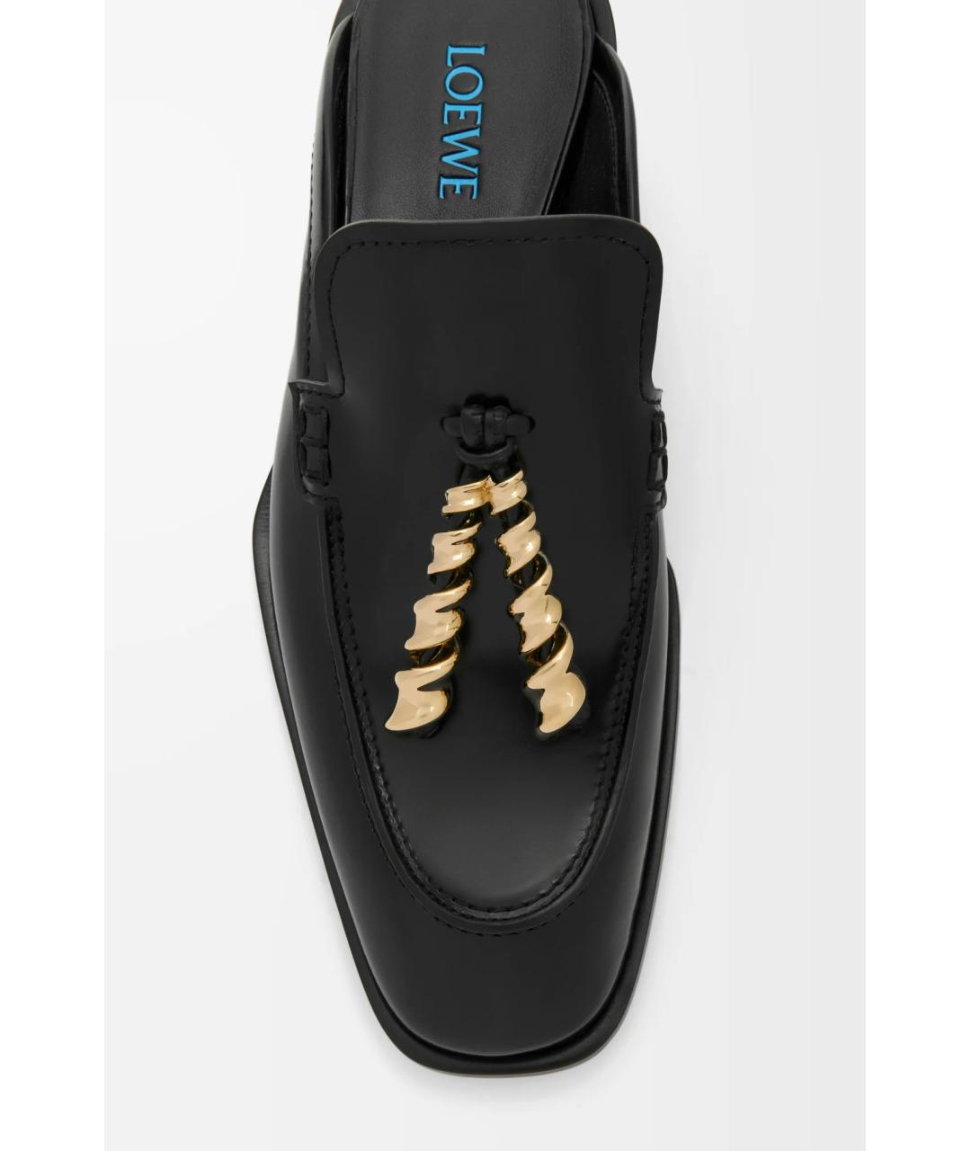 LOEWE Черные кожаные мюли, фото 4