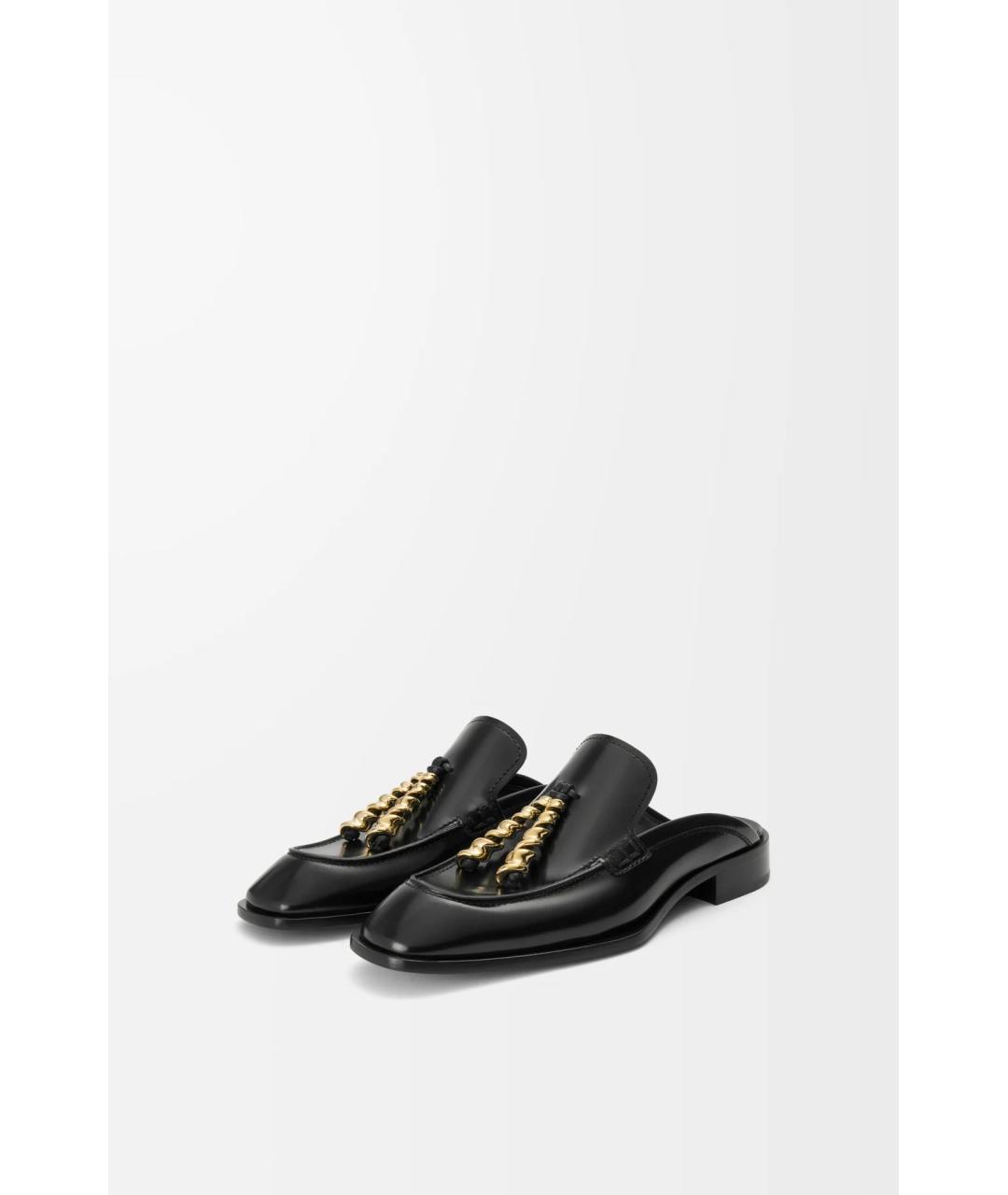 LOEWE Черные кожаные мюли, фото 2
