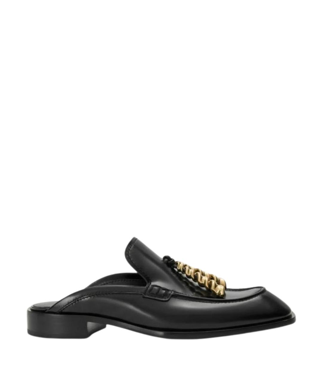 LOEWE Черные кожаные мюли, фото 1