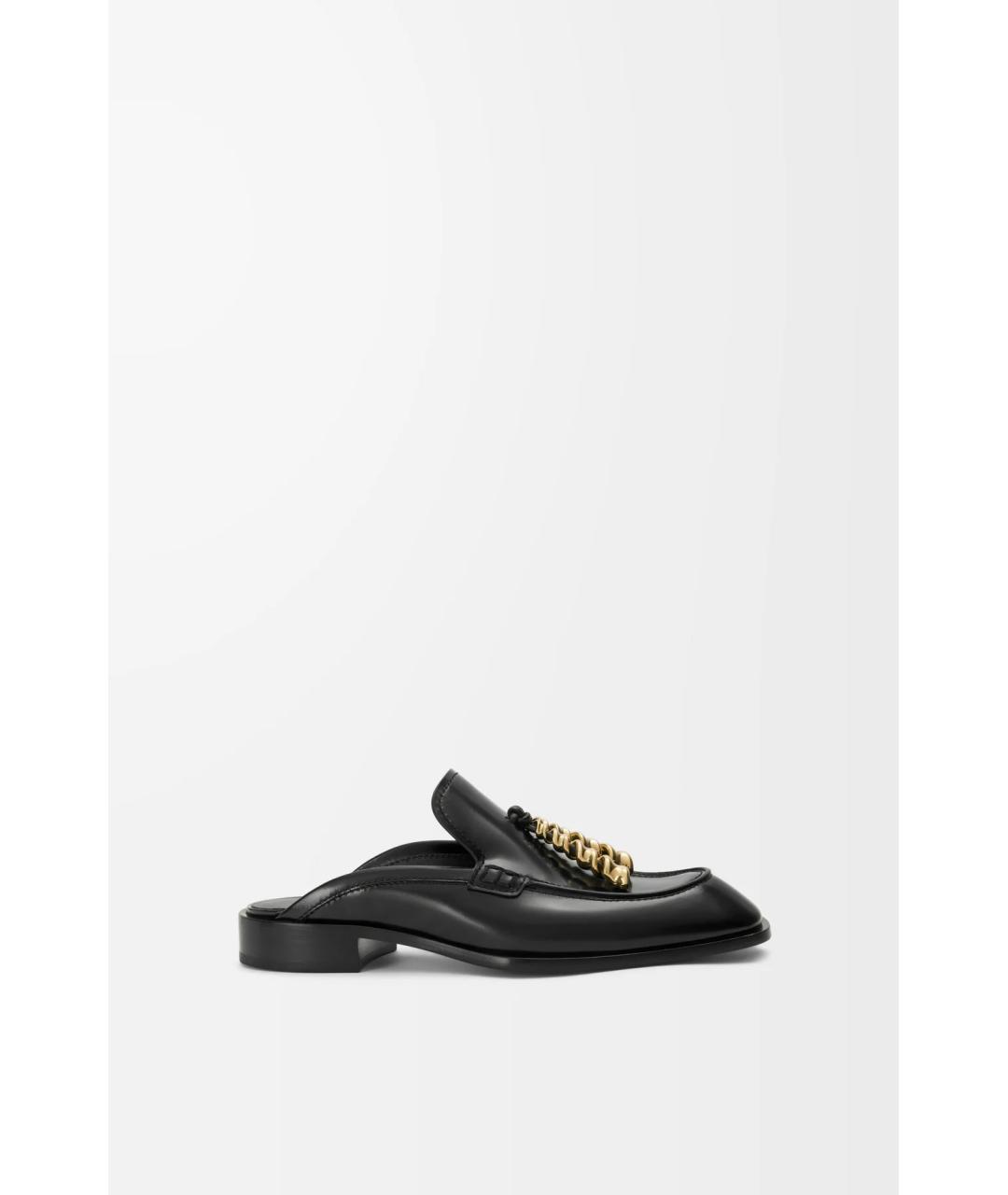 LOEWE Черные кожаные мюли, фото 5