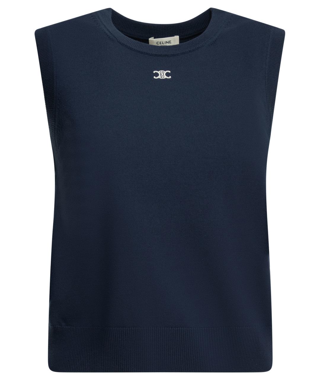 CELINE Синяя шерстяная жилетка, фото 1
