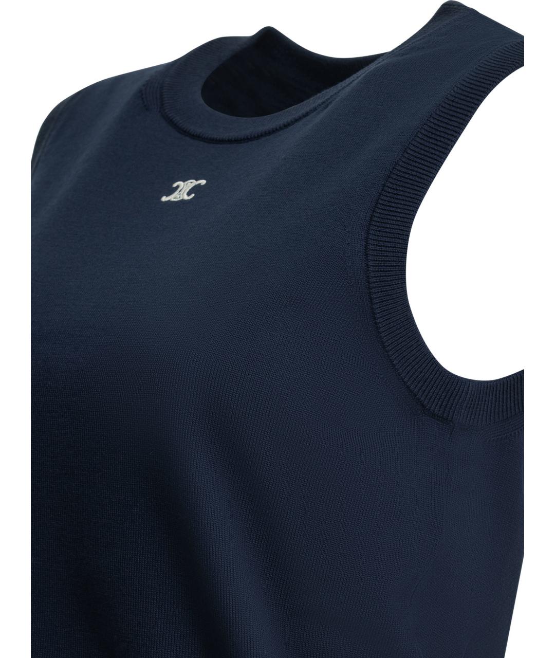 CELINE Синяя шерстяная жилетка, фото 3