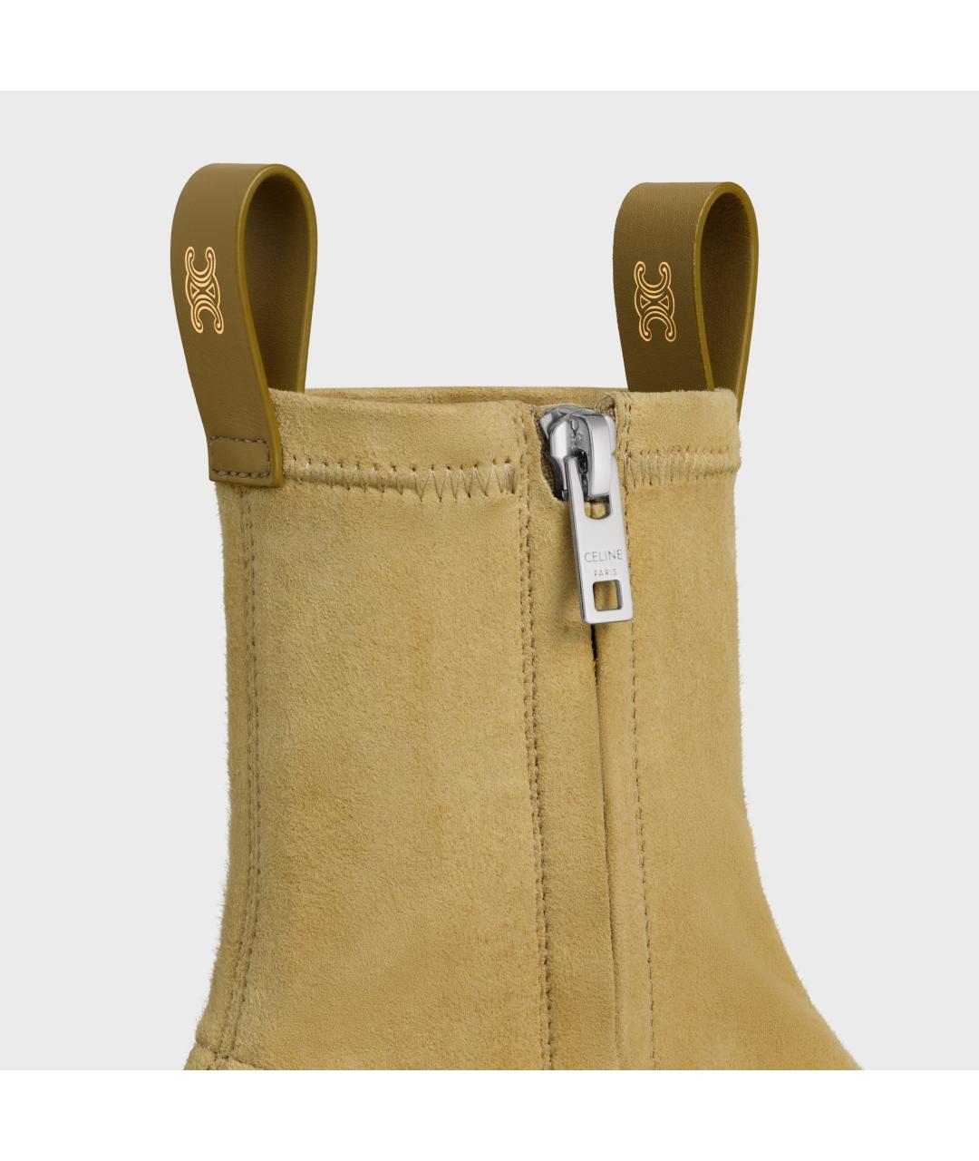 CELINE Бежевые кожаные ботинки, фото 5