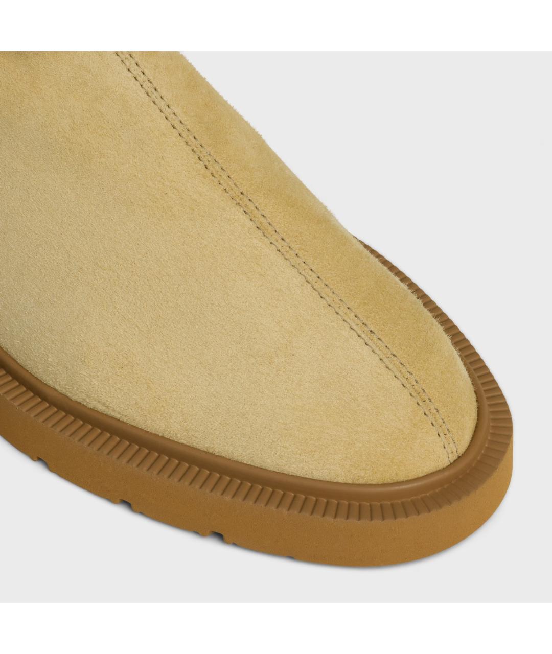 CELINE Бежевые кожаные ботинки, фото 3