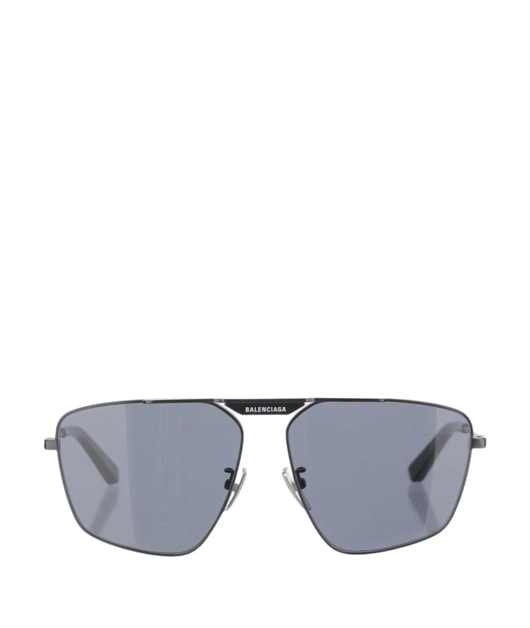 BALENCIAGA Черные металлические солнцезащитные очки, фото 1