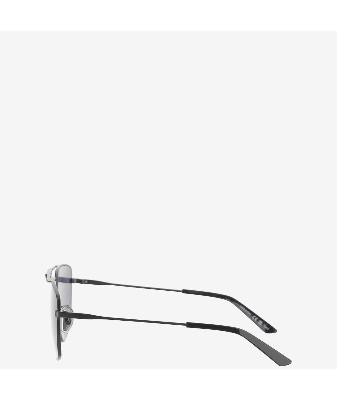 BALENCIAGA Черные металлические солнцезащитные очки, фото 2