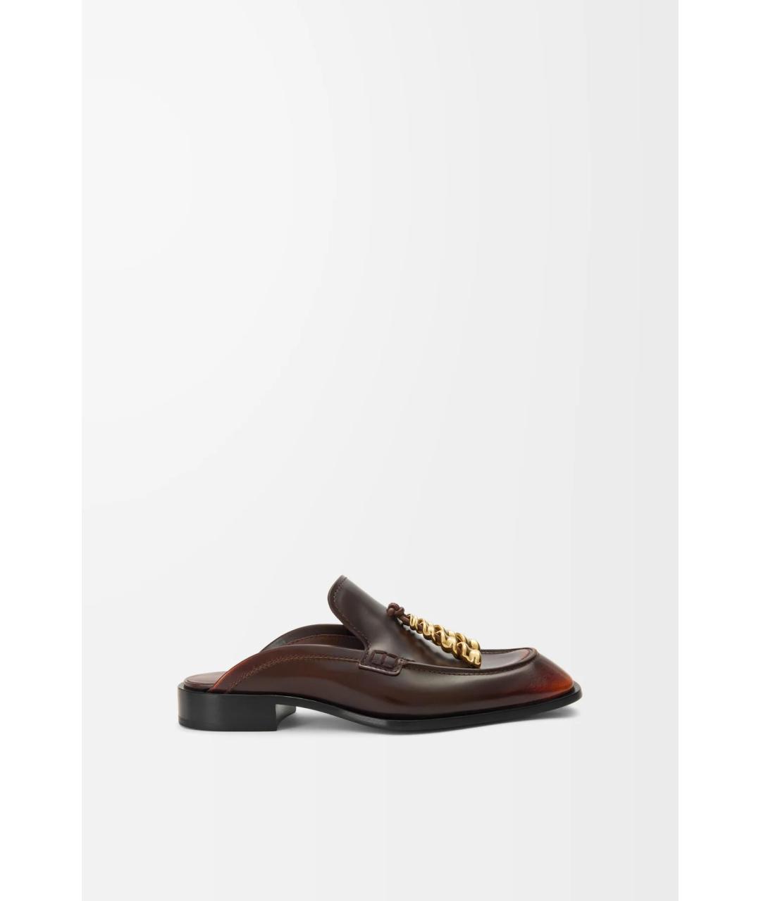 LOEWE Коричневые кожаные мюли, фото 5