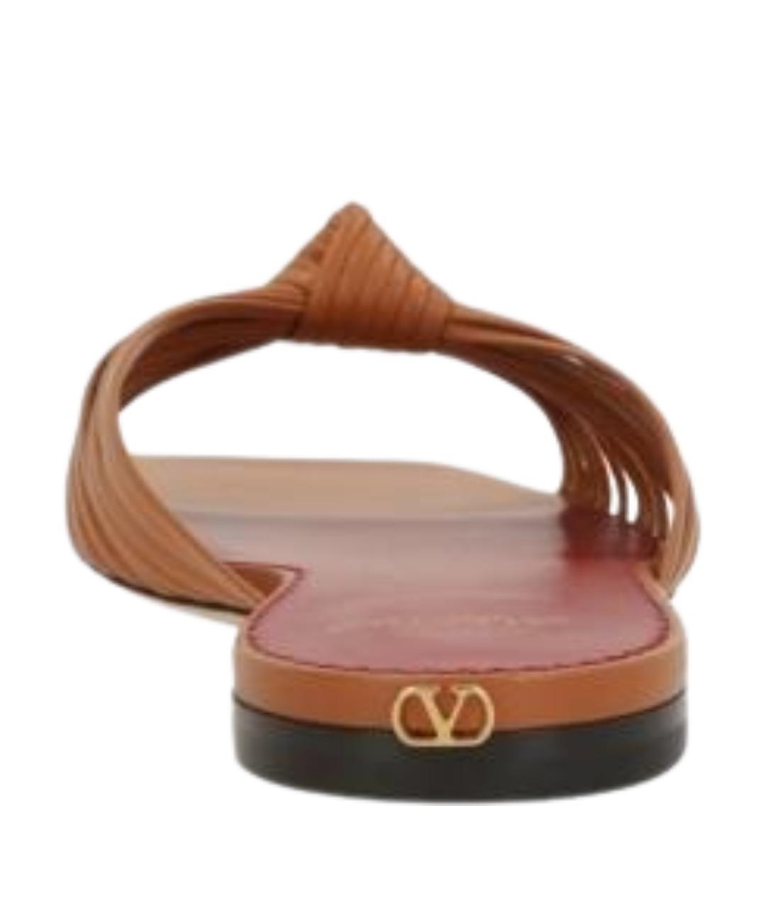 VALENTINO Коричневые кожаные сандалии, фото 3