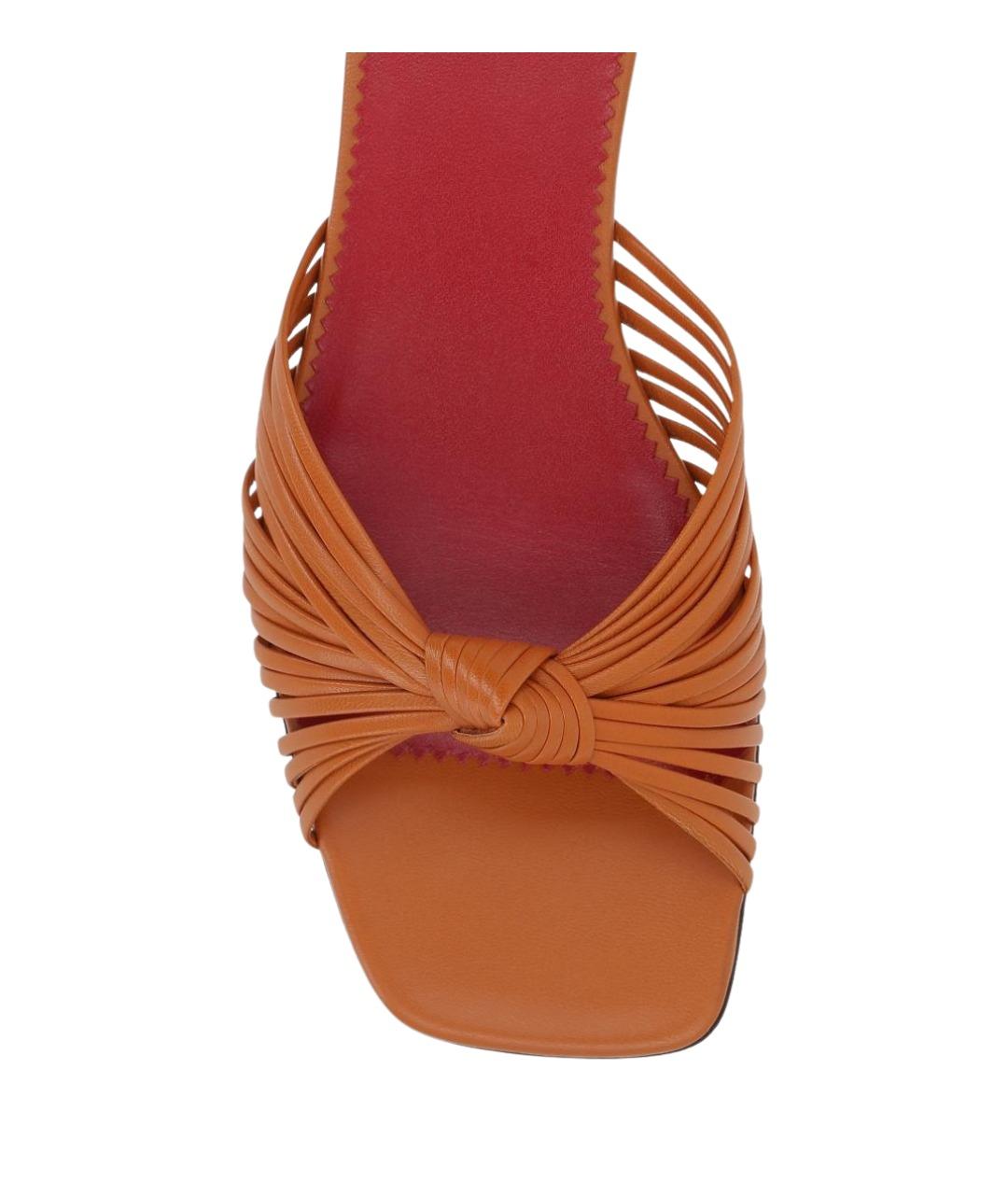 VALENTINO Коричневые кожаные сандалии, фото 4