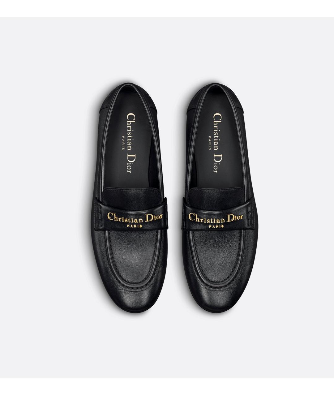 CHRISTIAN DIOR Черные кожаные лоферы, фото 3