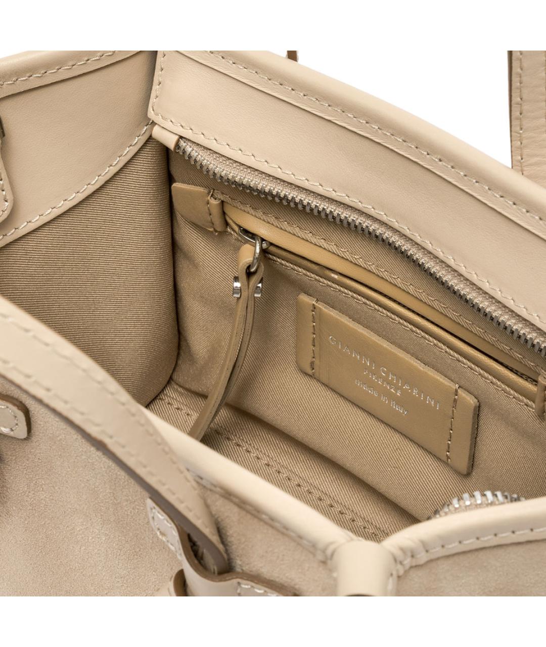 Gianni Chiarini Бежевая замшевая сумка тоут, фото 4