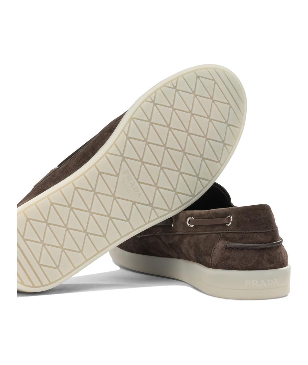 PRADA Коричневые замшевые лоферы, фото 5