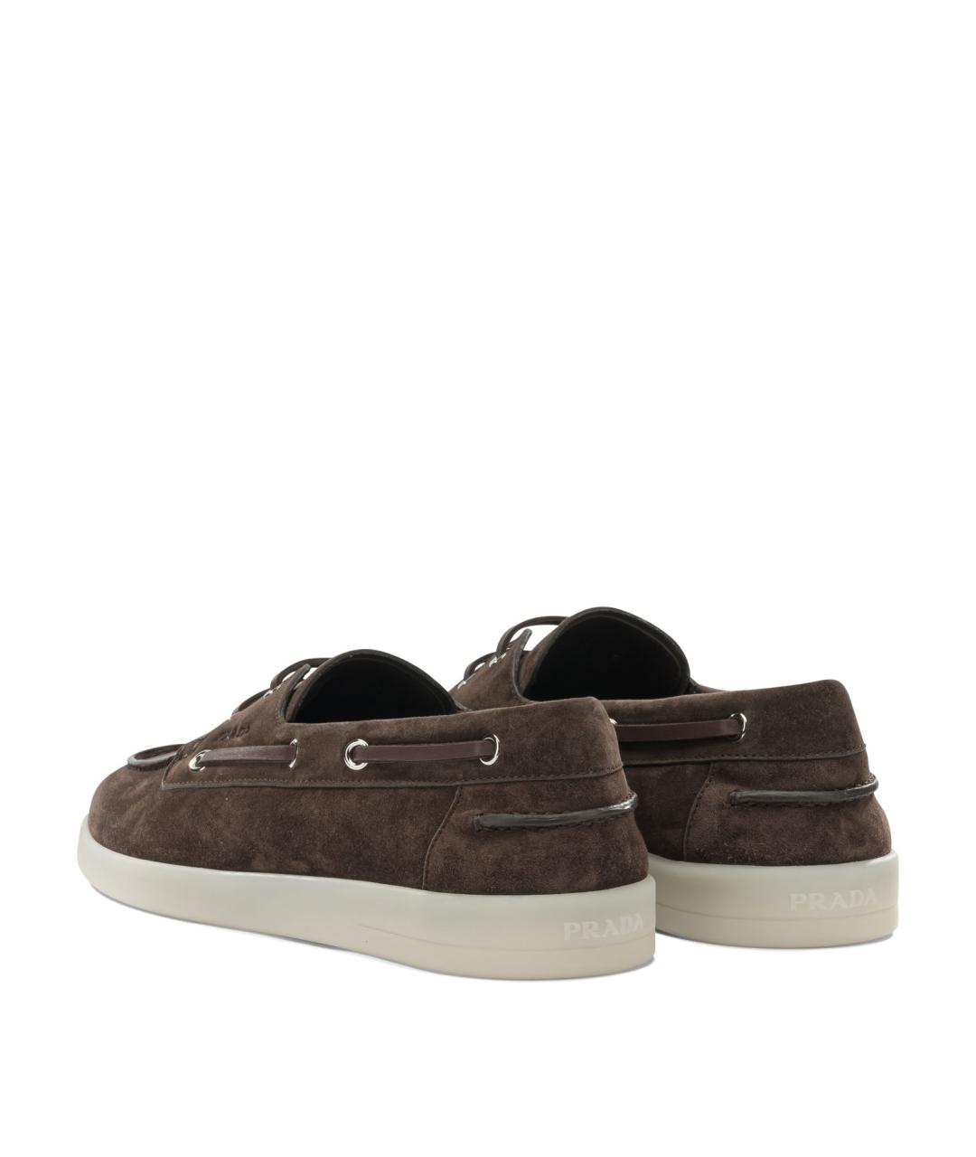 PRADA Коричневые замшевые лоферы, фото 4
