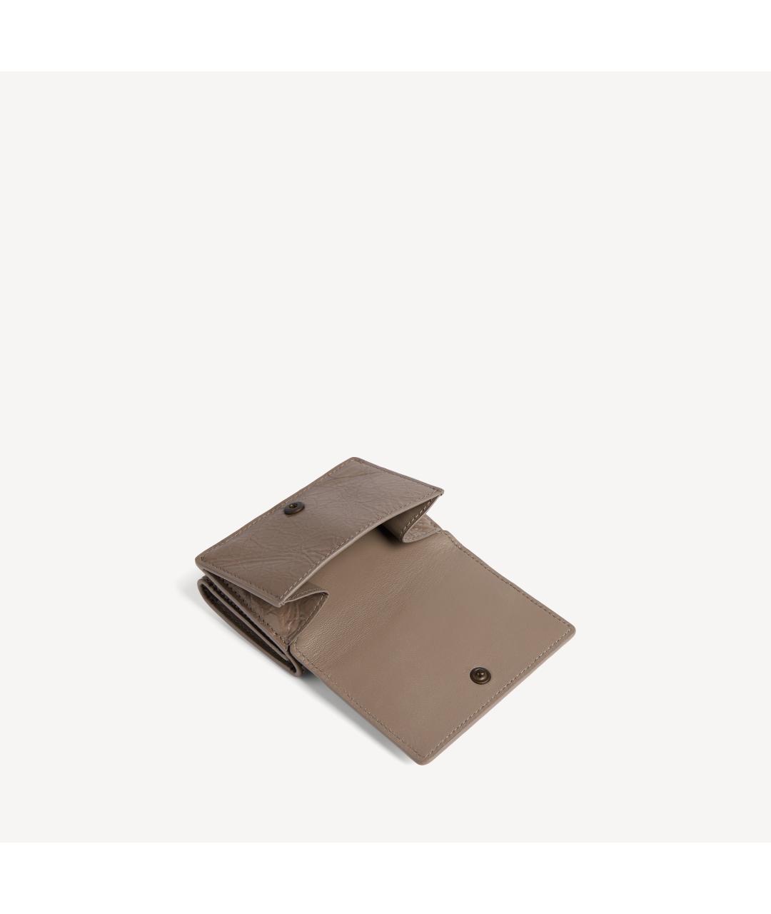 BALENCIAGA Бежевый кожаный кошелек, фото 2